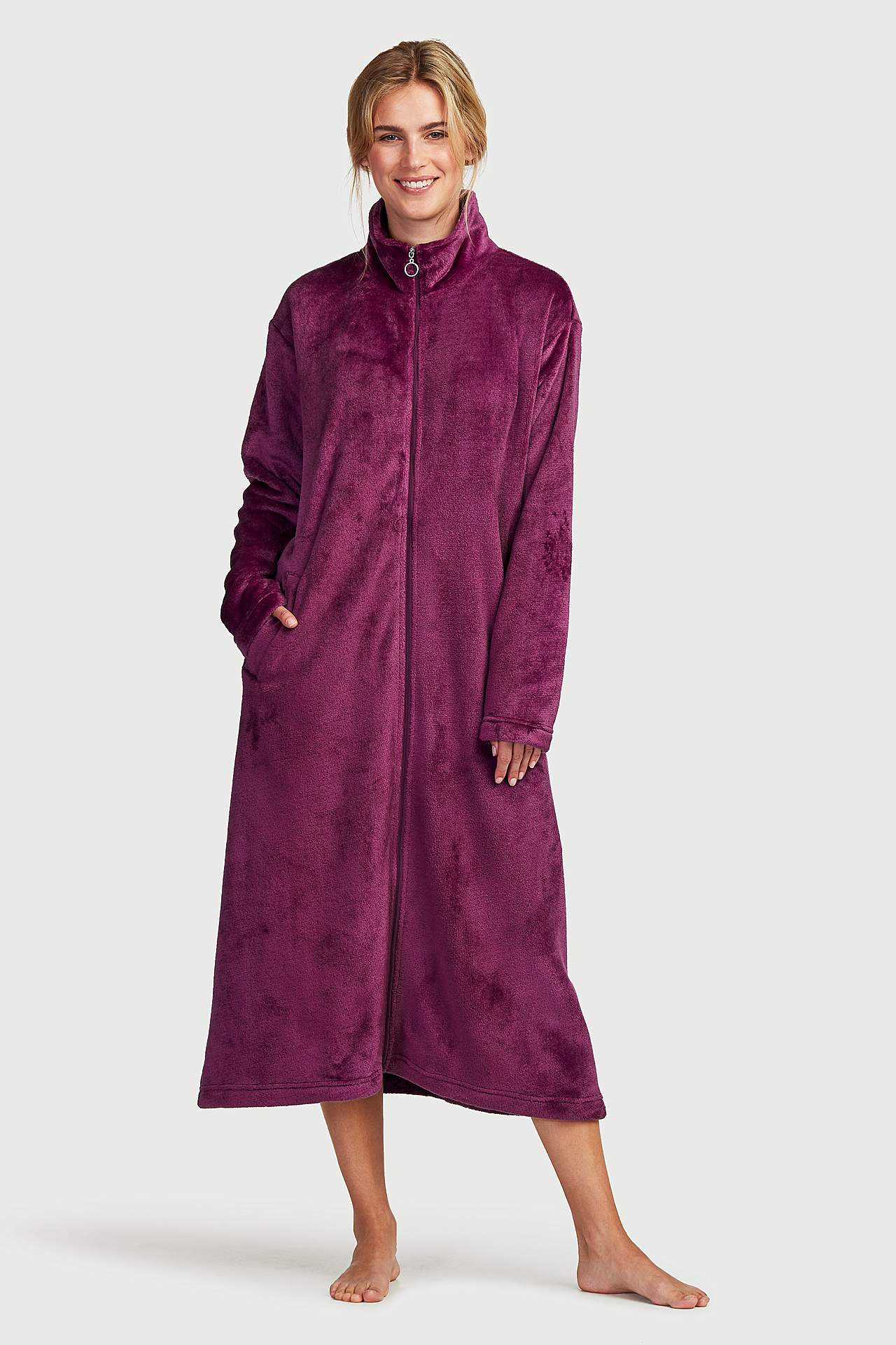 Lang morgenkåpe i fleece Philippa