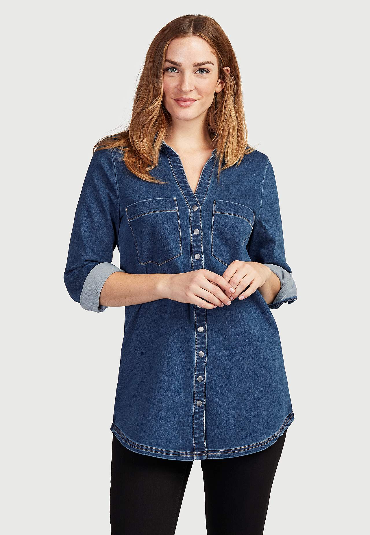 Langermet denimskjorte