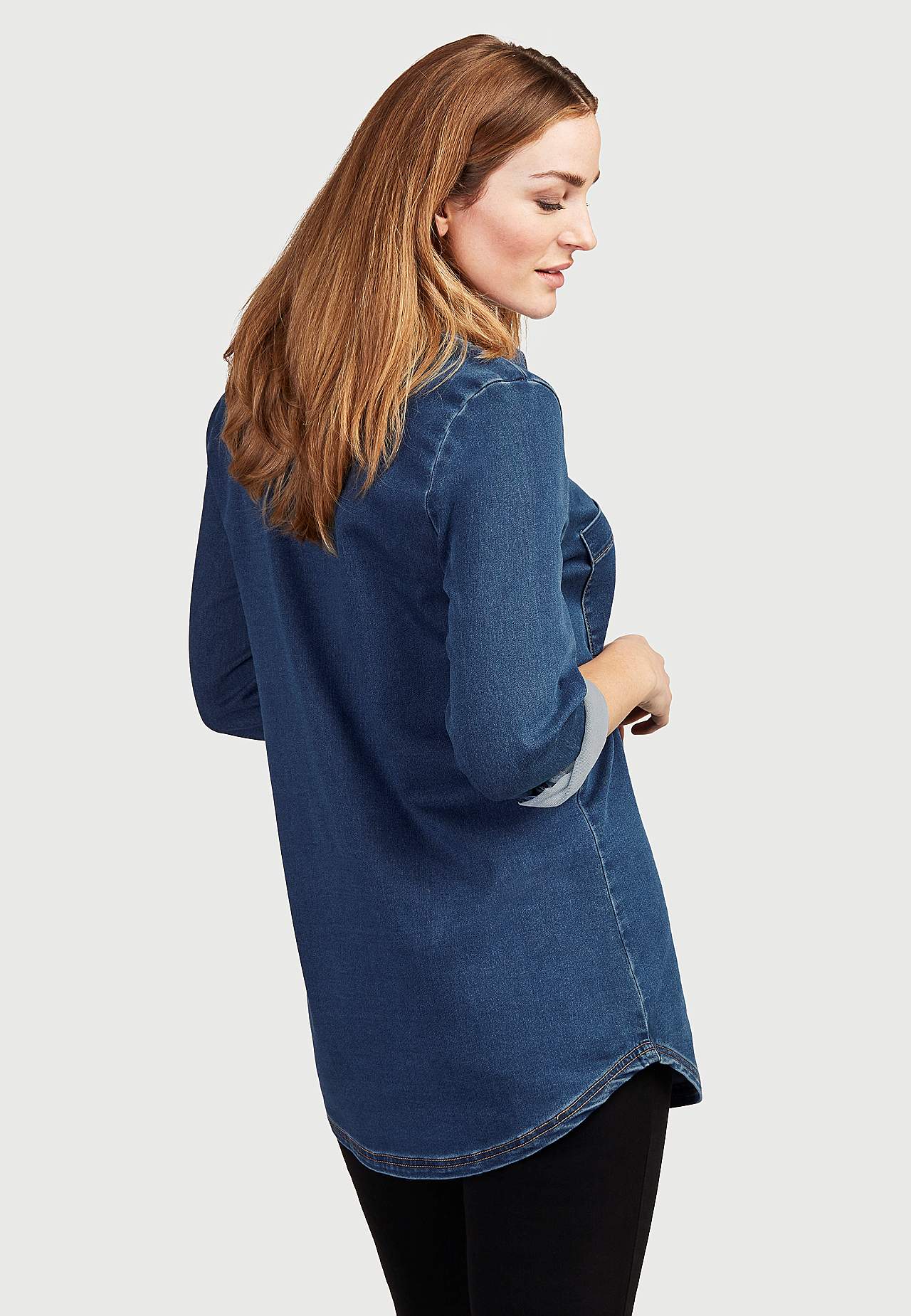Langermet denimskjorte