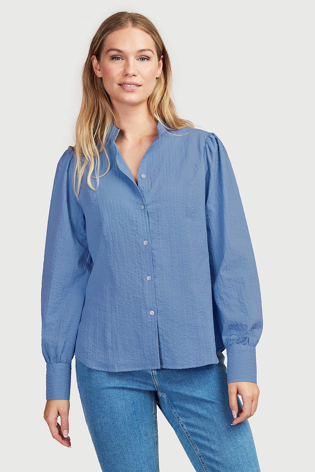 Bluse i seersucker Lexi