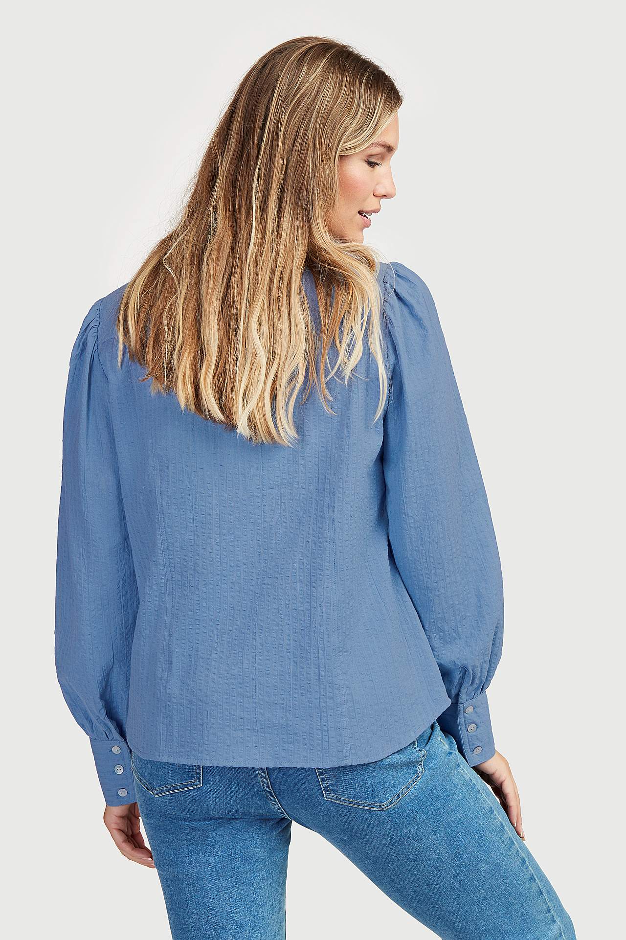 Bluse i seersucker Lexi