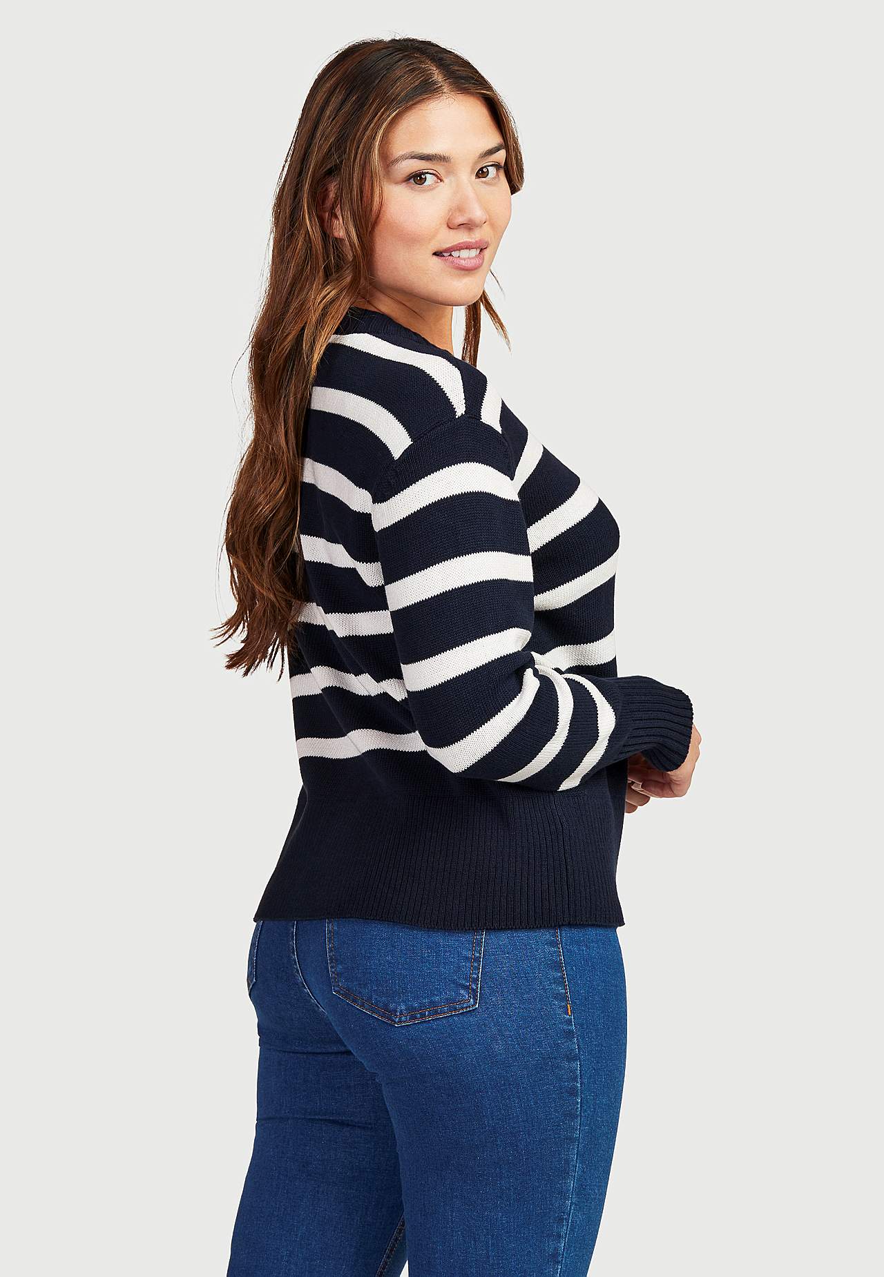 Stripete, kort genser Filippa