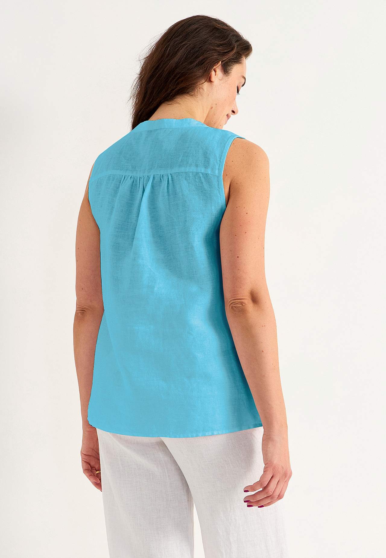 Linbluse Premium med ermeløs design