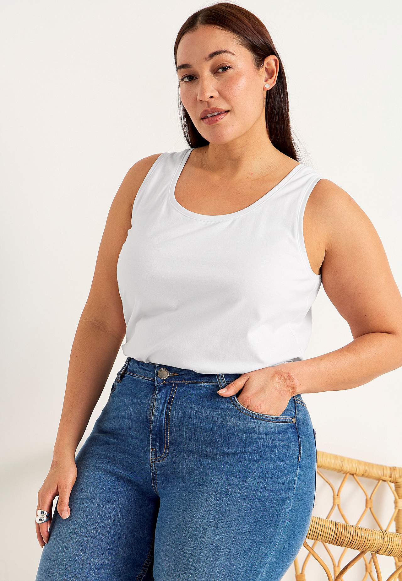 Singlet i myk, økologisk bomull 2-pack