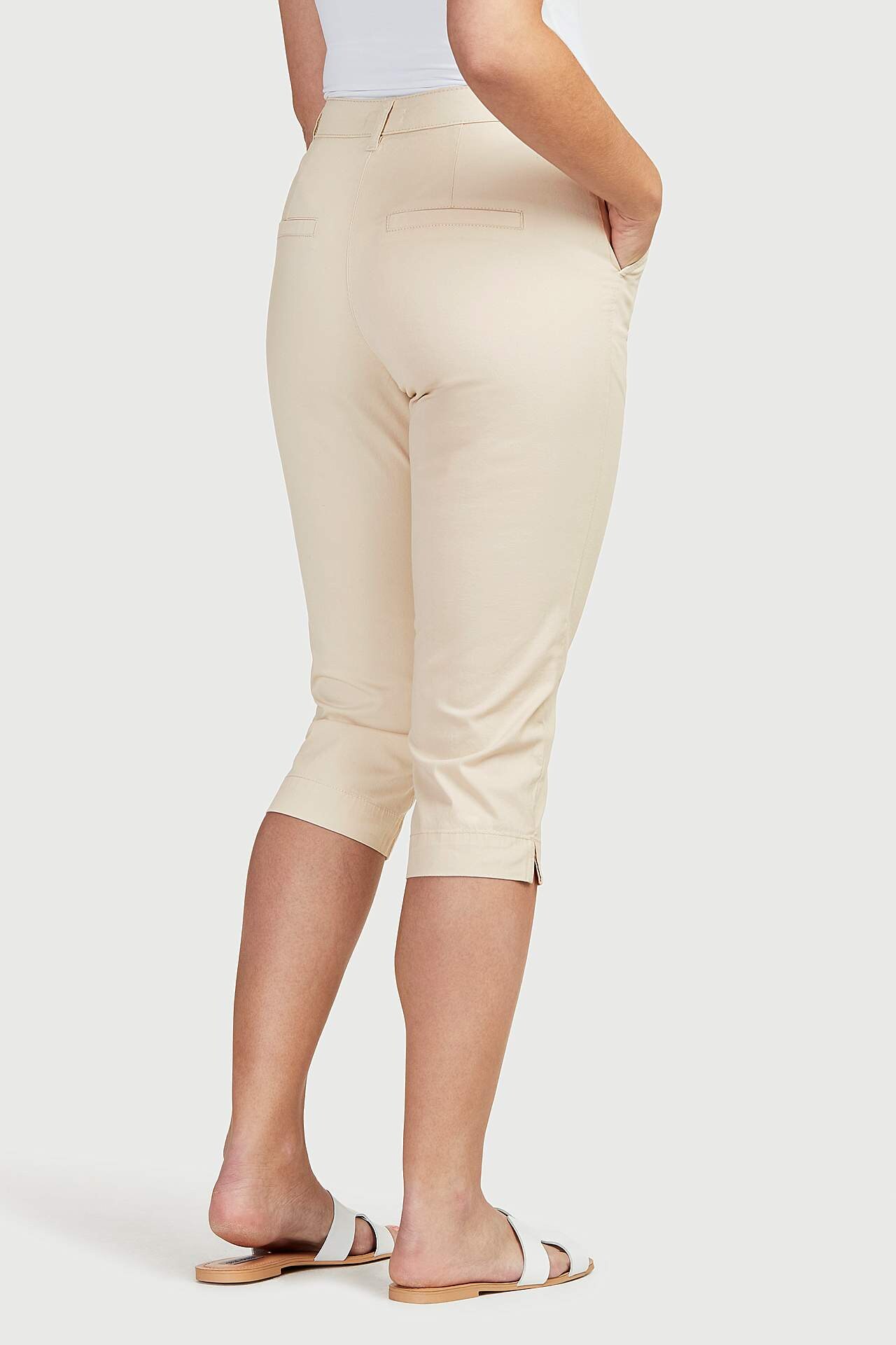 Capribukse i bomullstwill med stretch