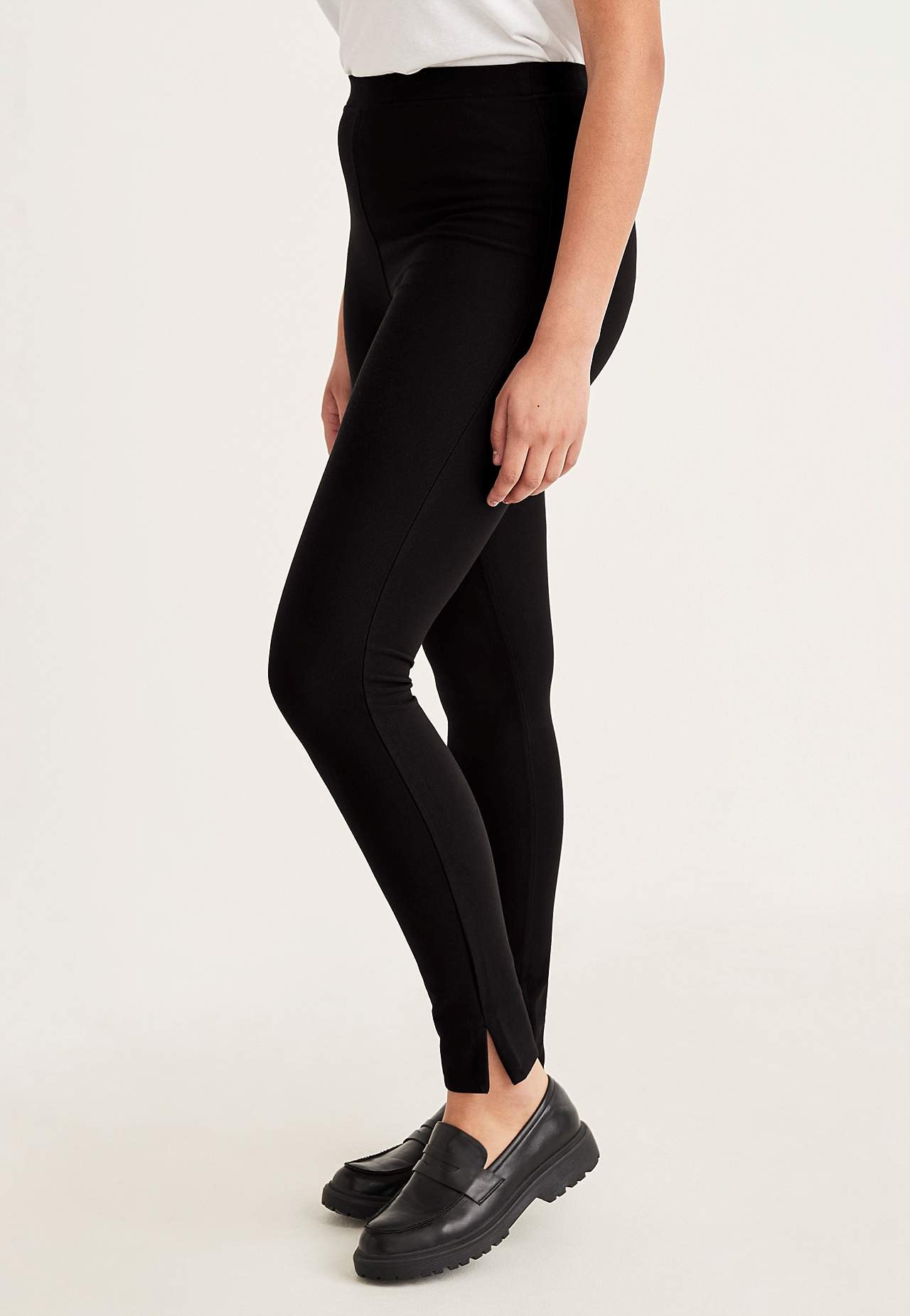 Leggings i jersey med stretch twill