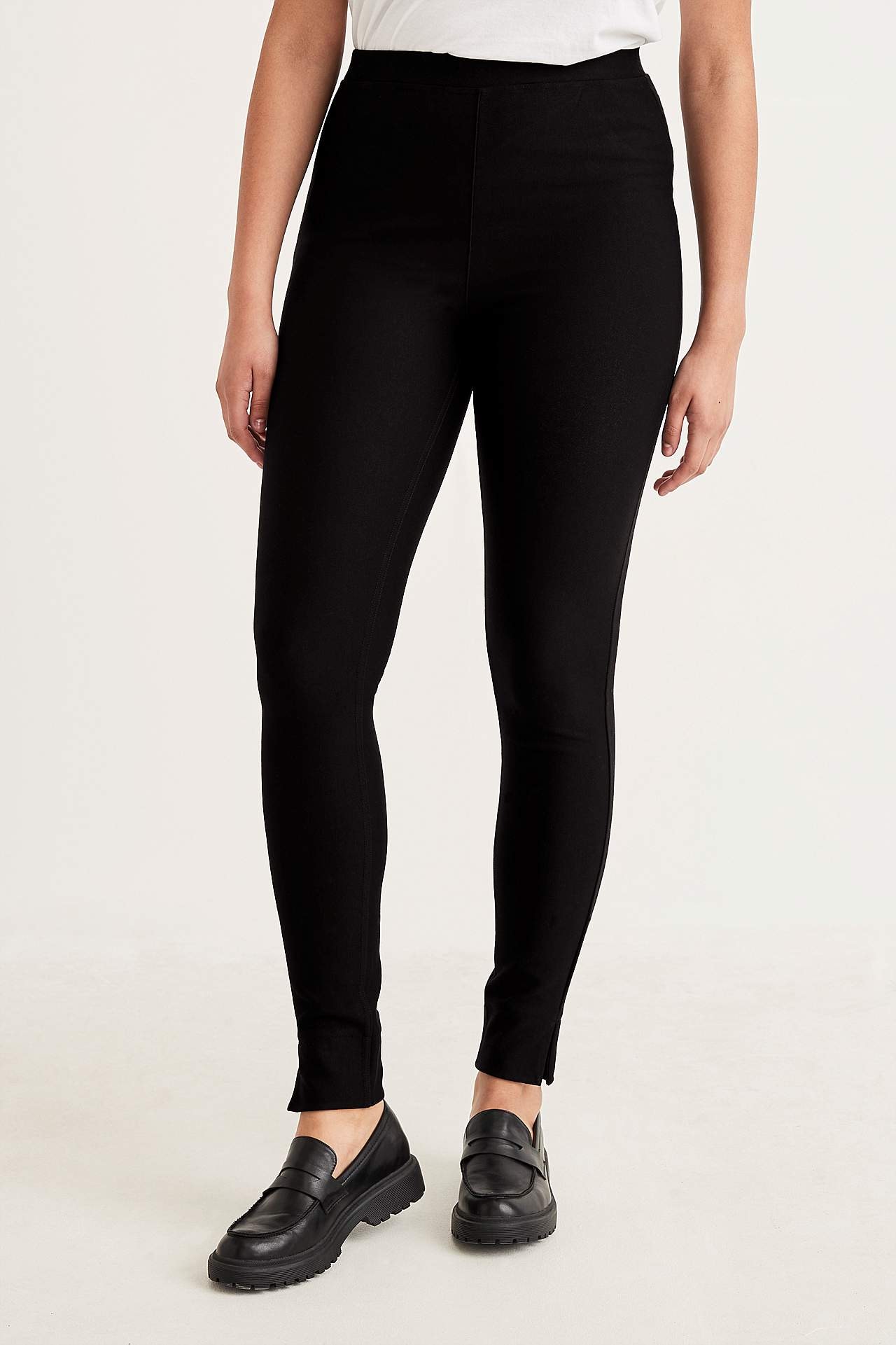 Leggings i jersey med stretch twill