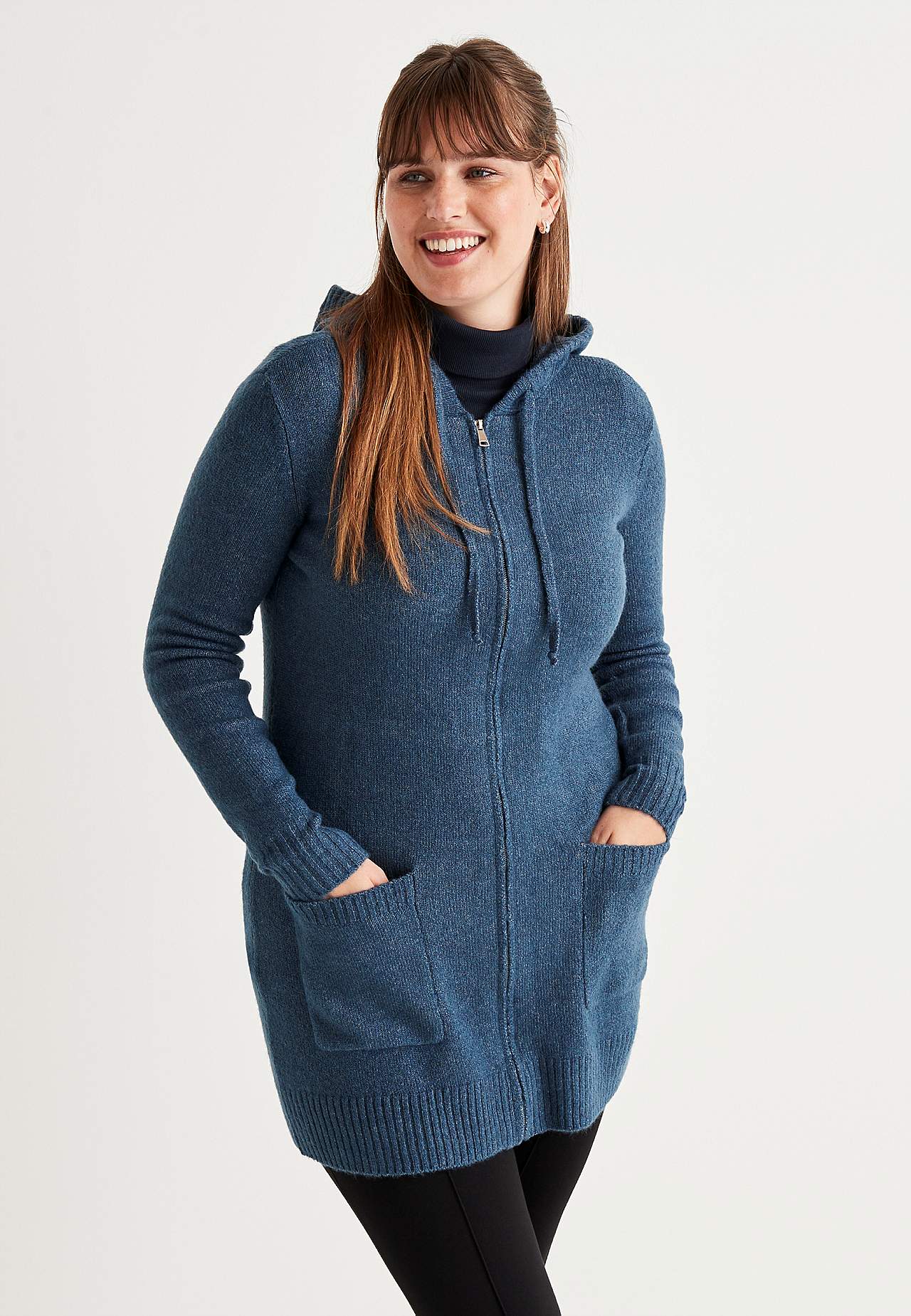 Myk cardigan med hette