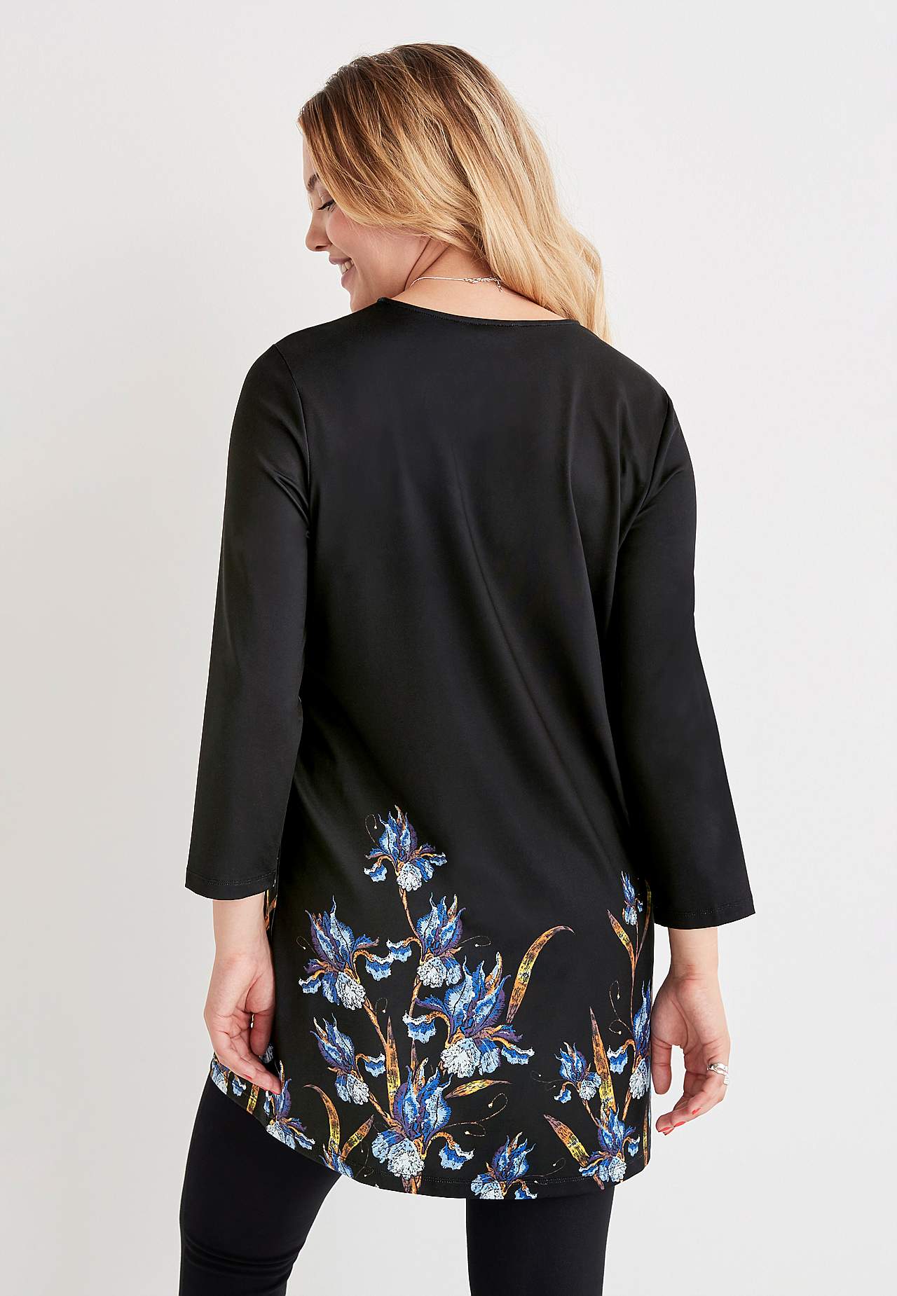 Jerseytunika med blomster mønster Nelly