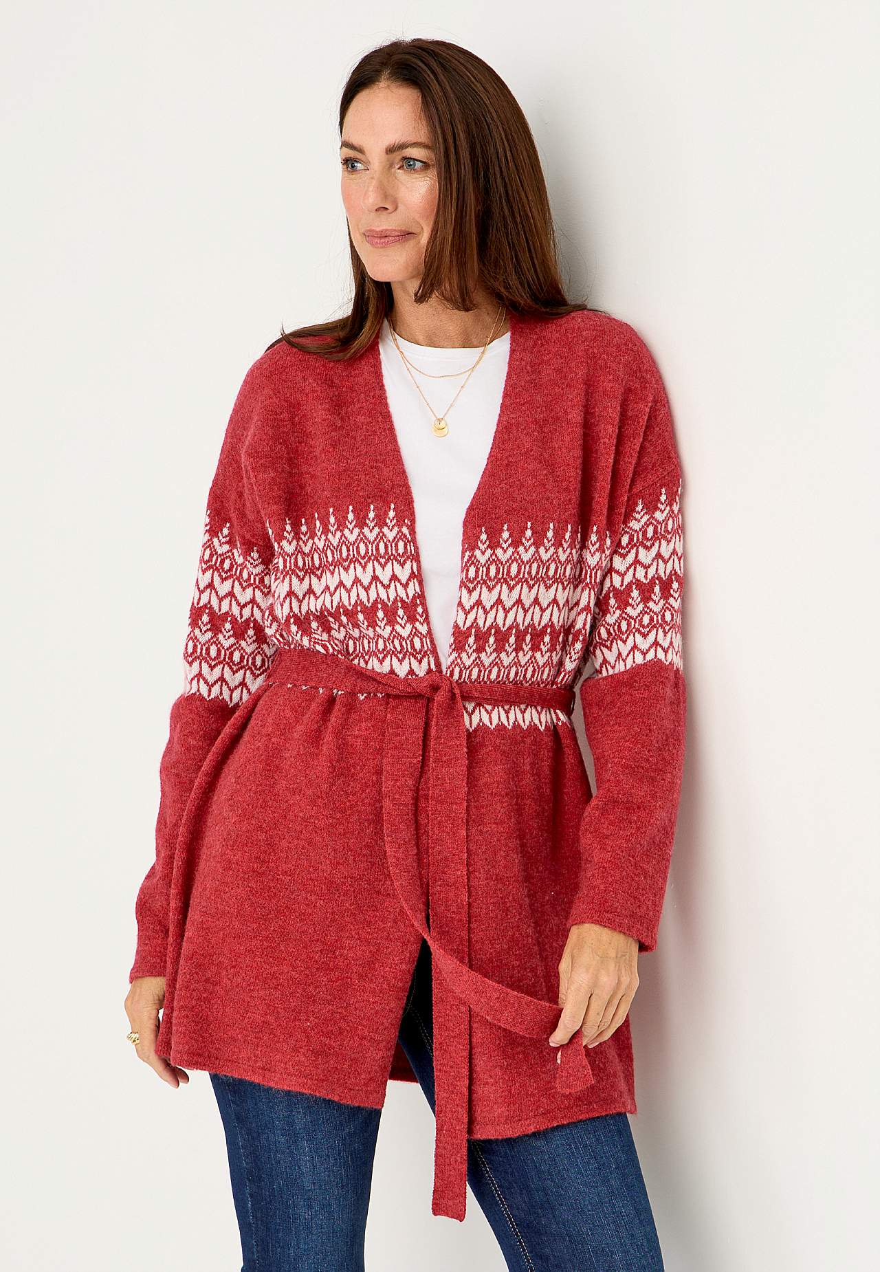 Jacquardstrikket cardigan Bonnie