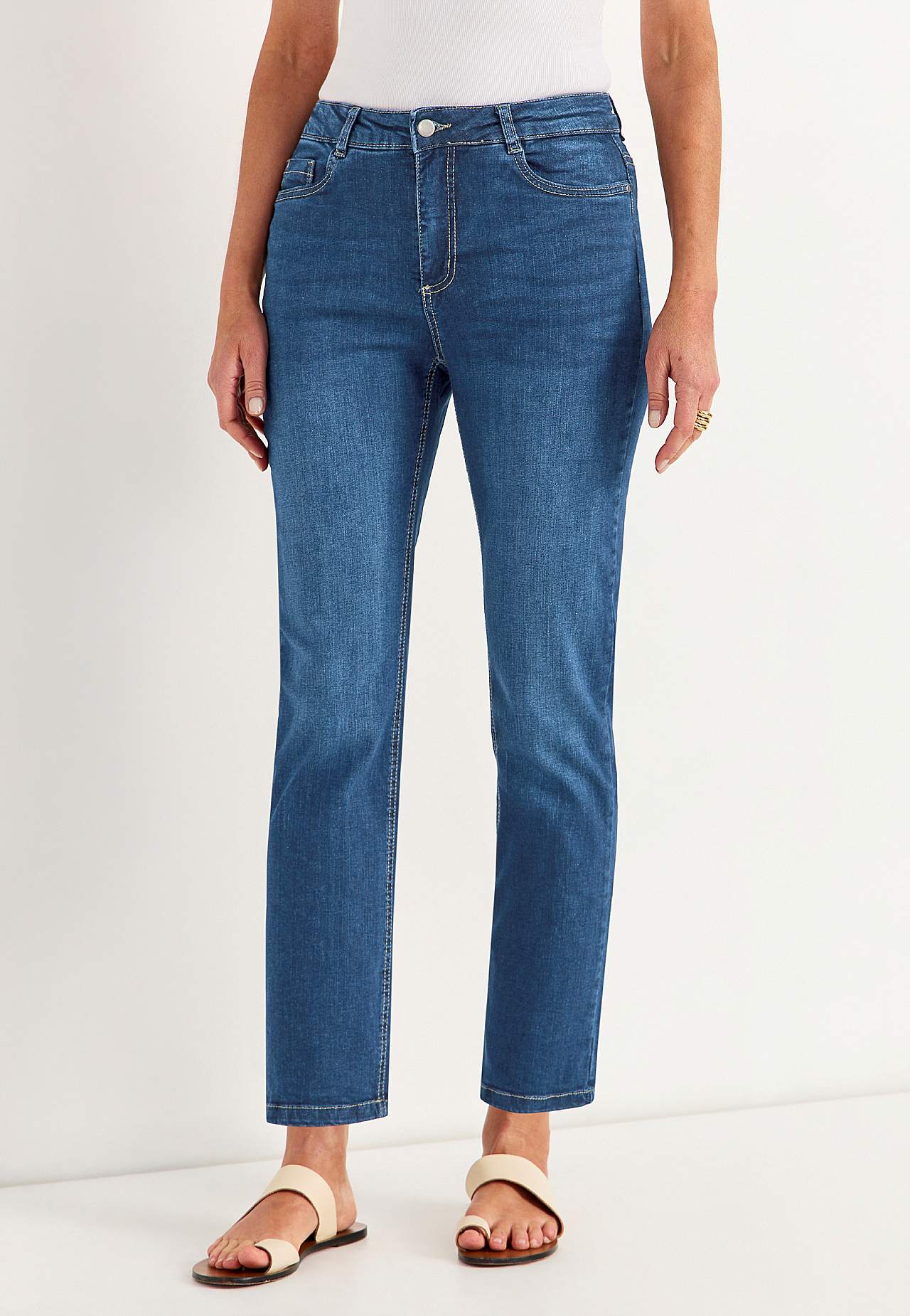 Stretchjeans med rette ben - tre lengder Linnea