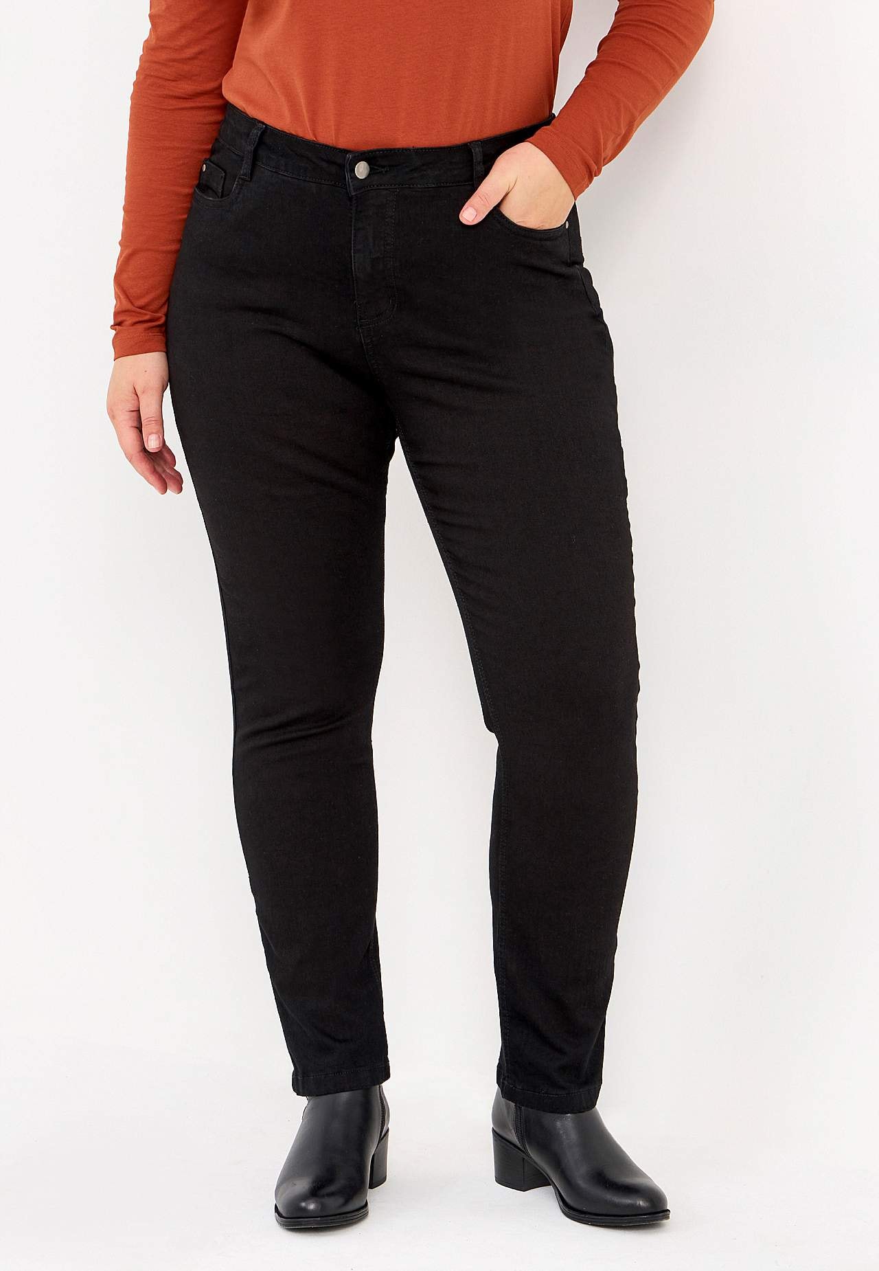 Stretchjeans med rette ben - tre lengder