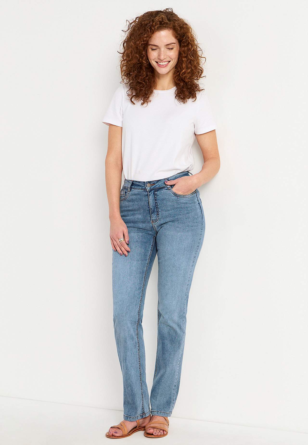 Stretchjeans med rette ben - tre lengder