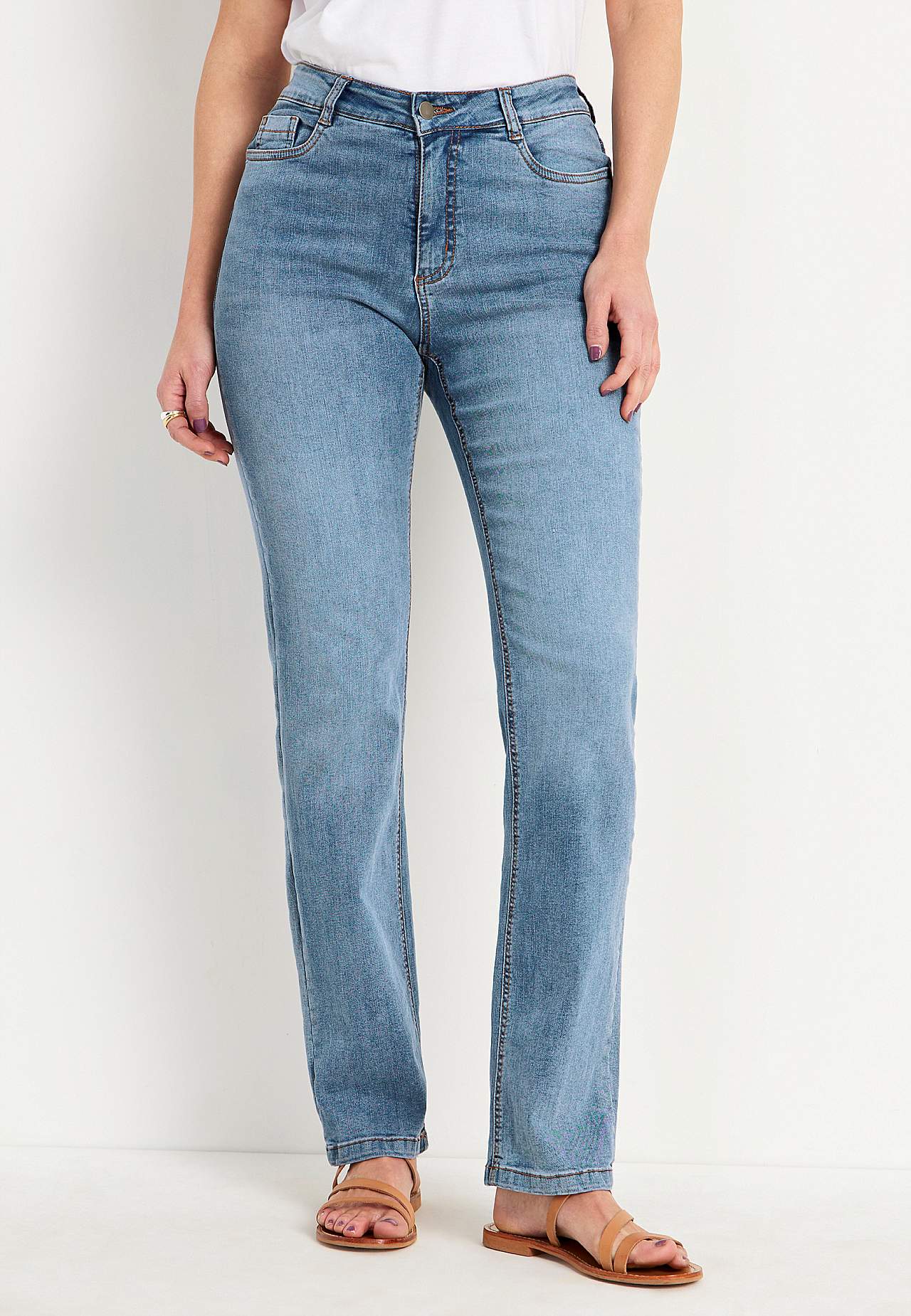 Stretchjeans med rette ben - tre lengder
