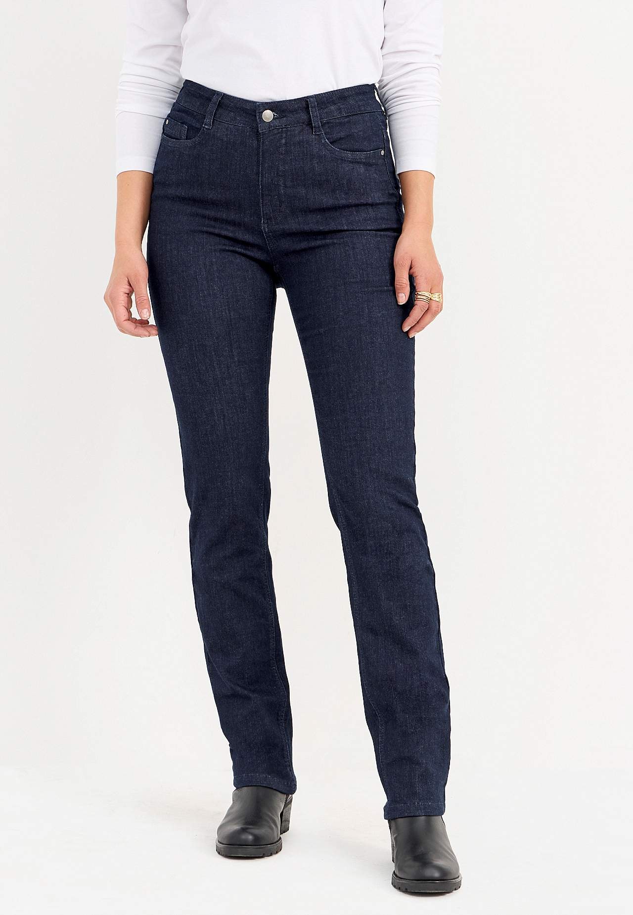 Stretchjeans med rette ben - tre lengder