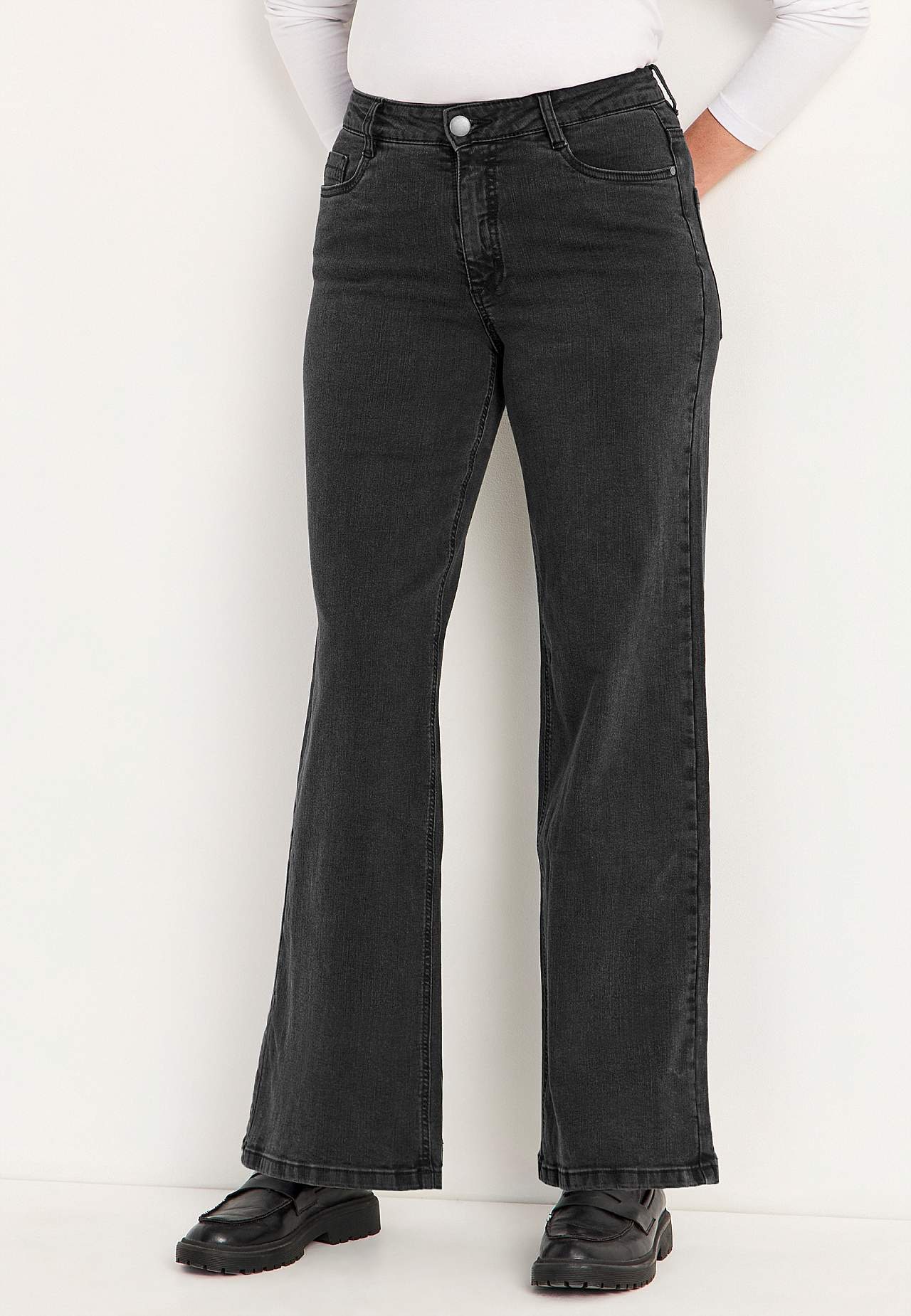 Vide jeans med høy midje