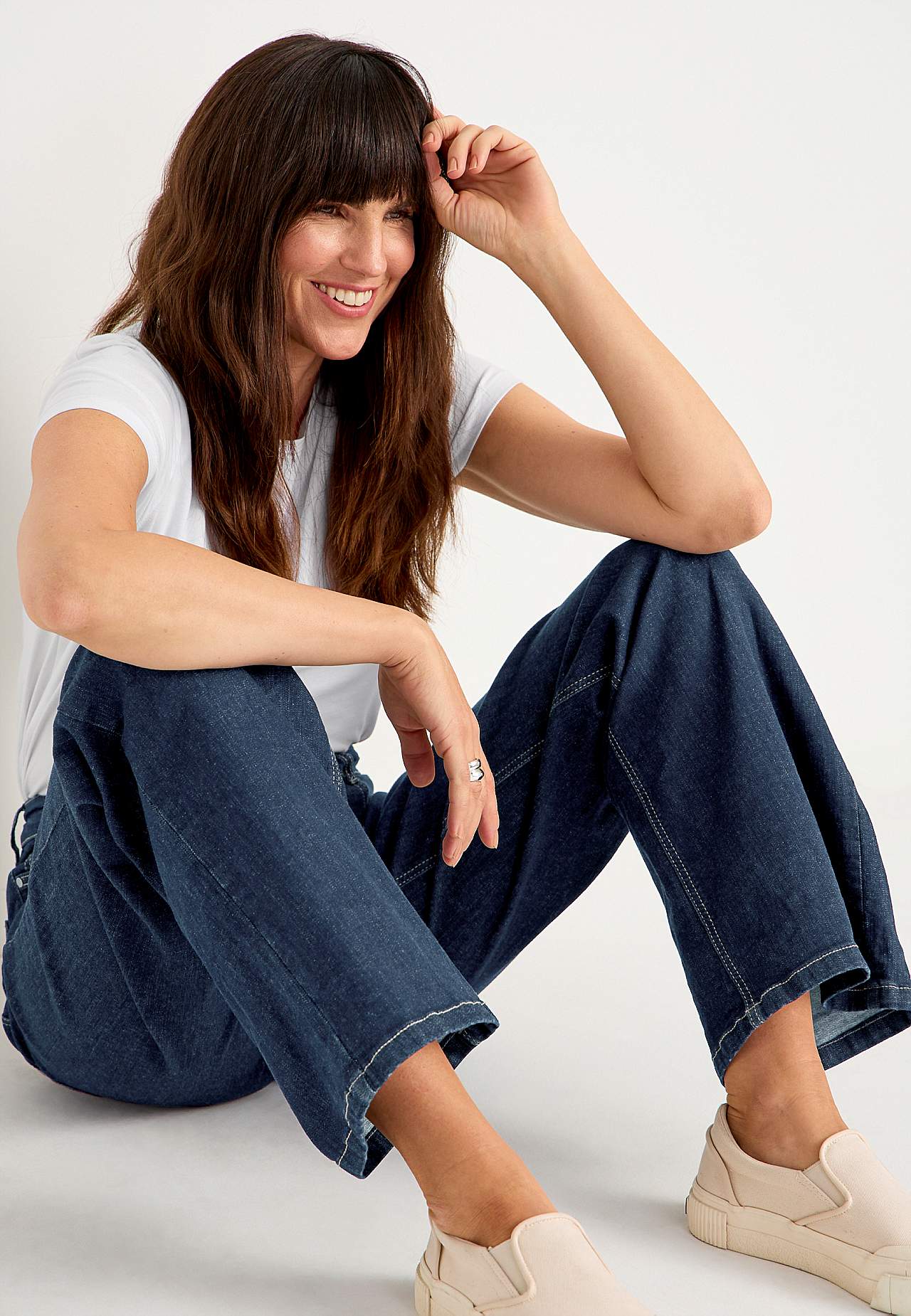 Vide jeans med høy midje