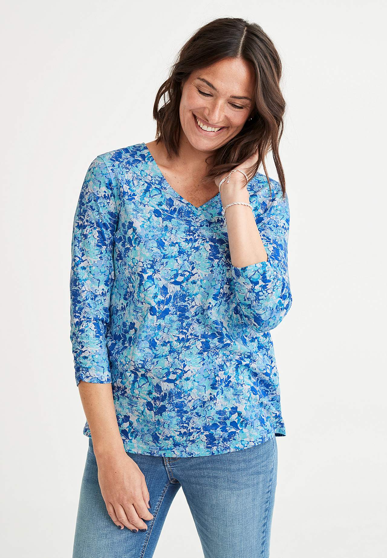 Blomstret jerseytopp Agatha