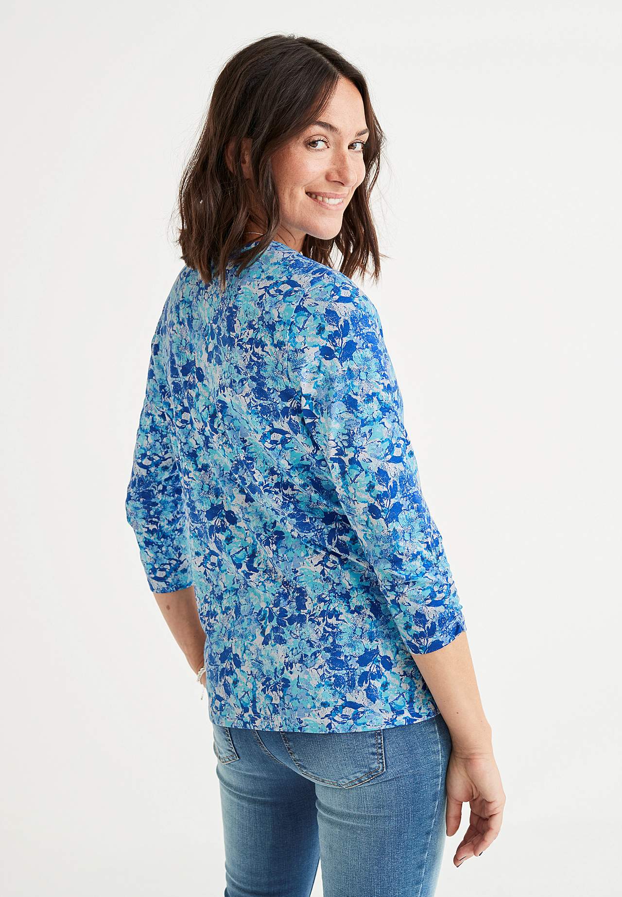 Blomstret jerseytopp Agatha