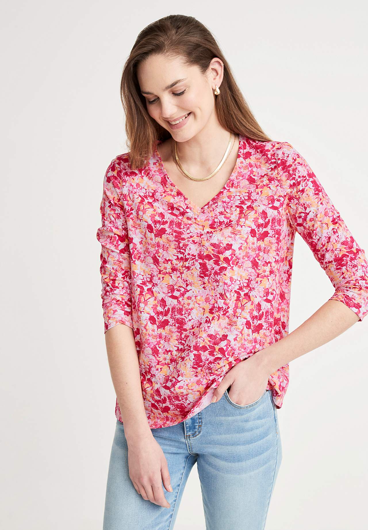Blomstret jerseytopp Agatha