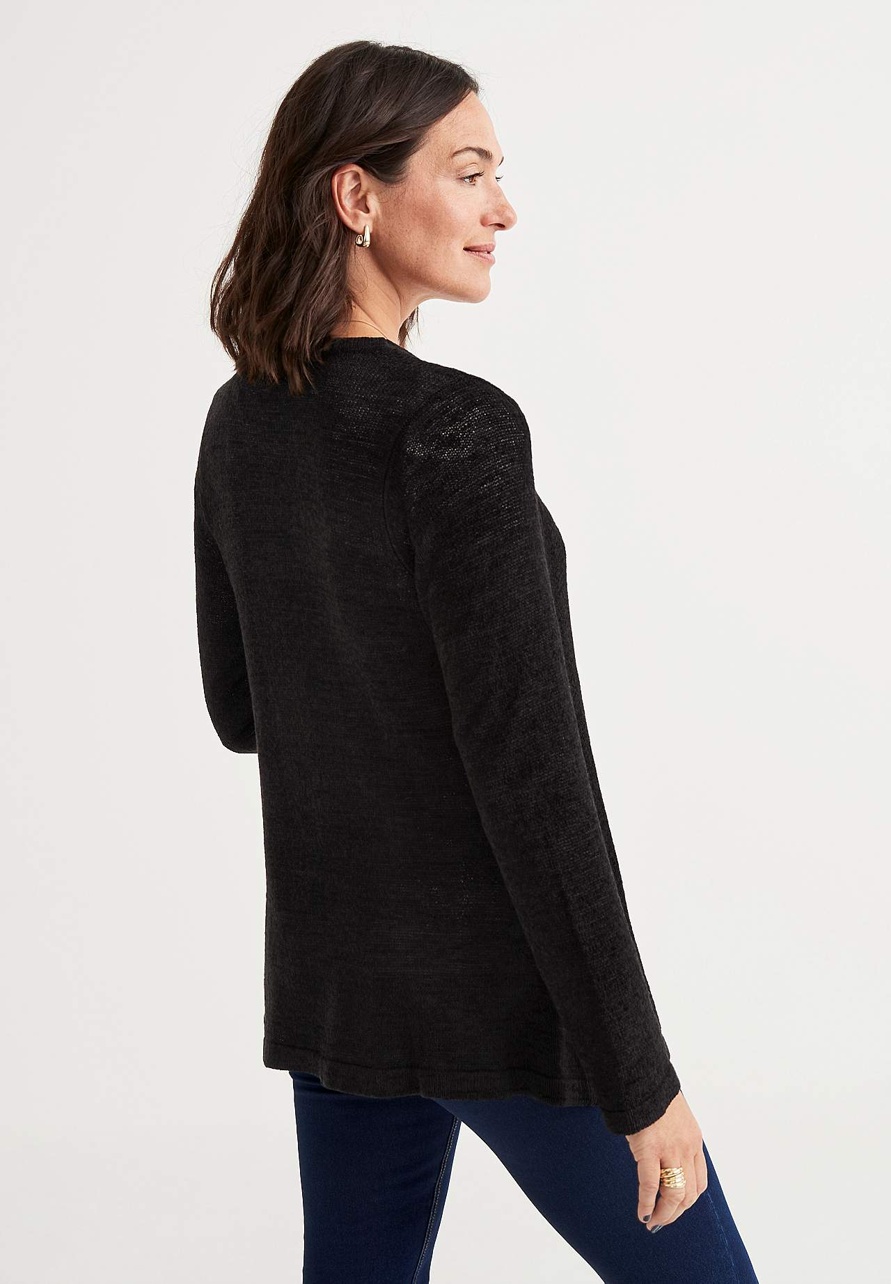 Strikket cardigan med åpen fremside Marika