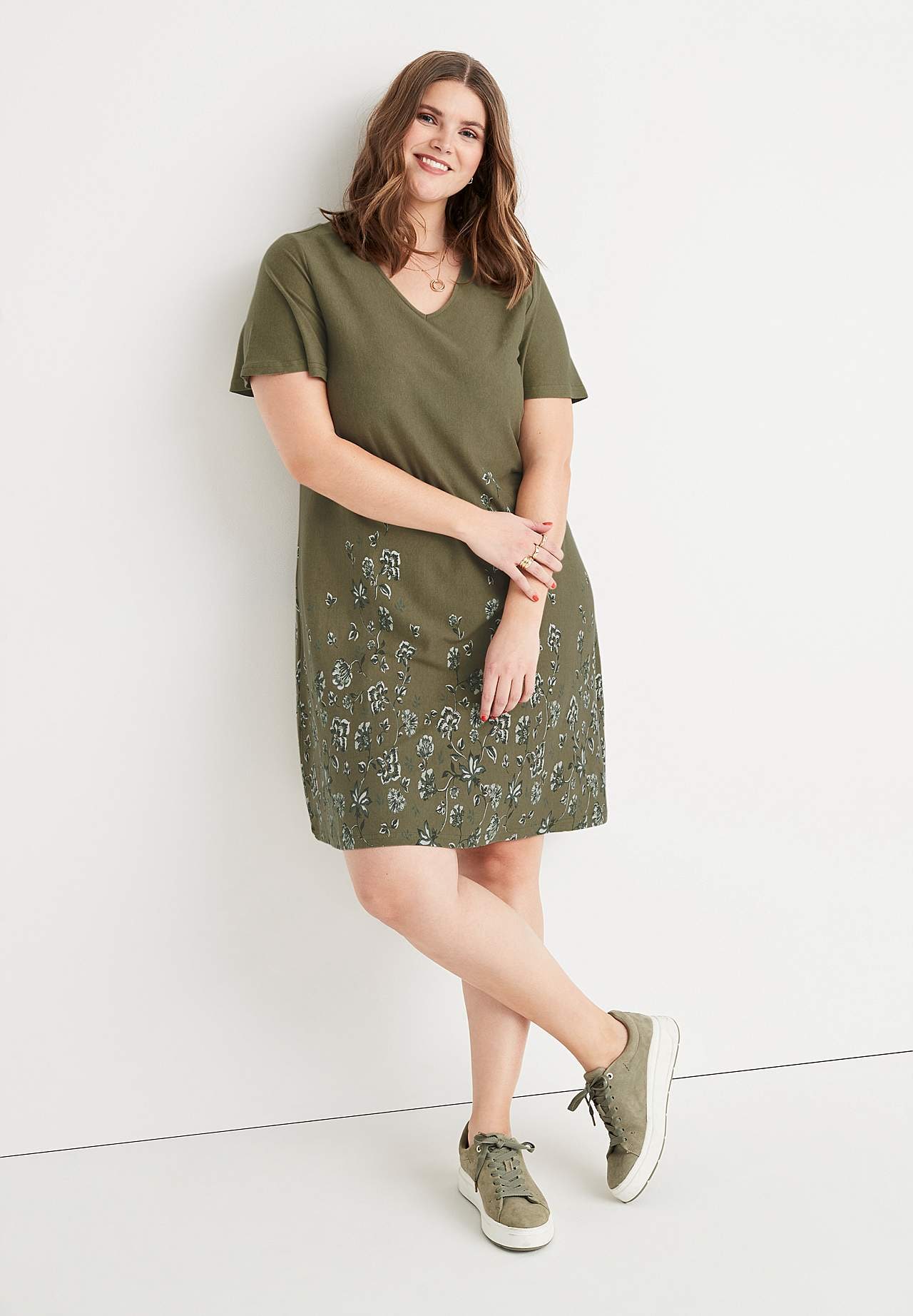 A-linjeformet Jersey-kjole