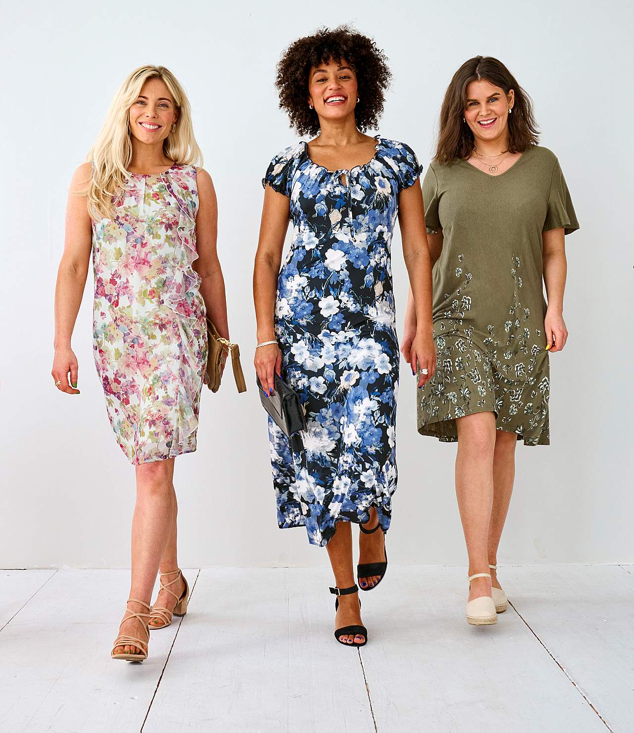 A-linjeformet Jersey-kjole