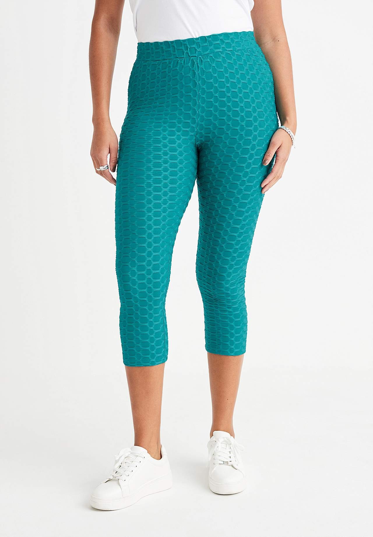 Caprileggings med strukturmønster