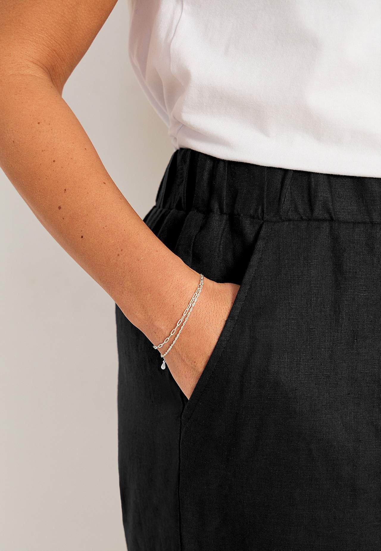 Shorts Premium i lin med strikk i midjen