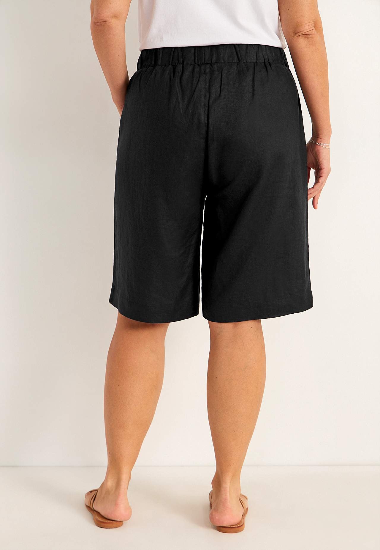 Shorts Premium i lin med strikk i midjen