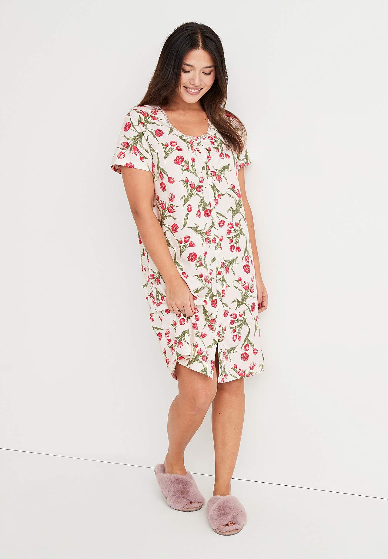 Blomstret nattkjole Hulda