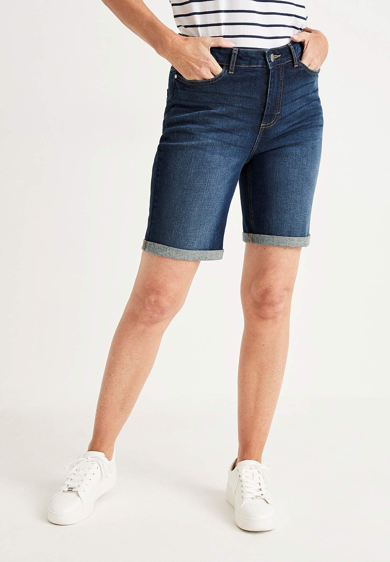 Jeans-shorts med komfortabel stretch