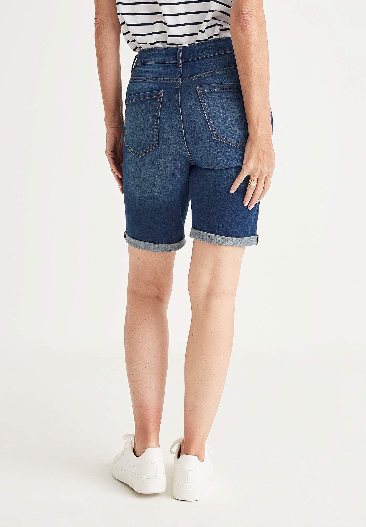 Jeans-shorts med komfortabel stretch