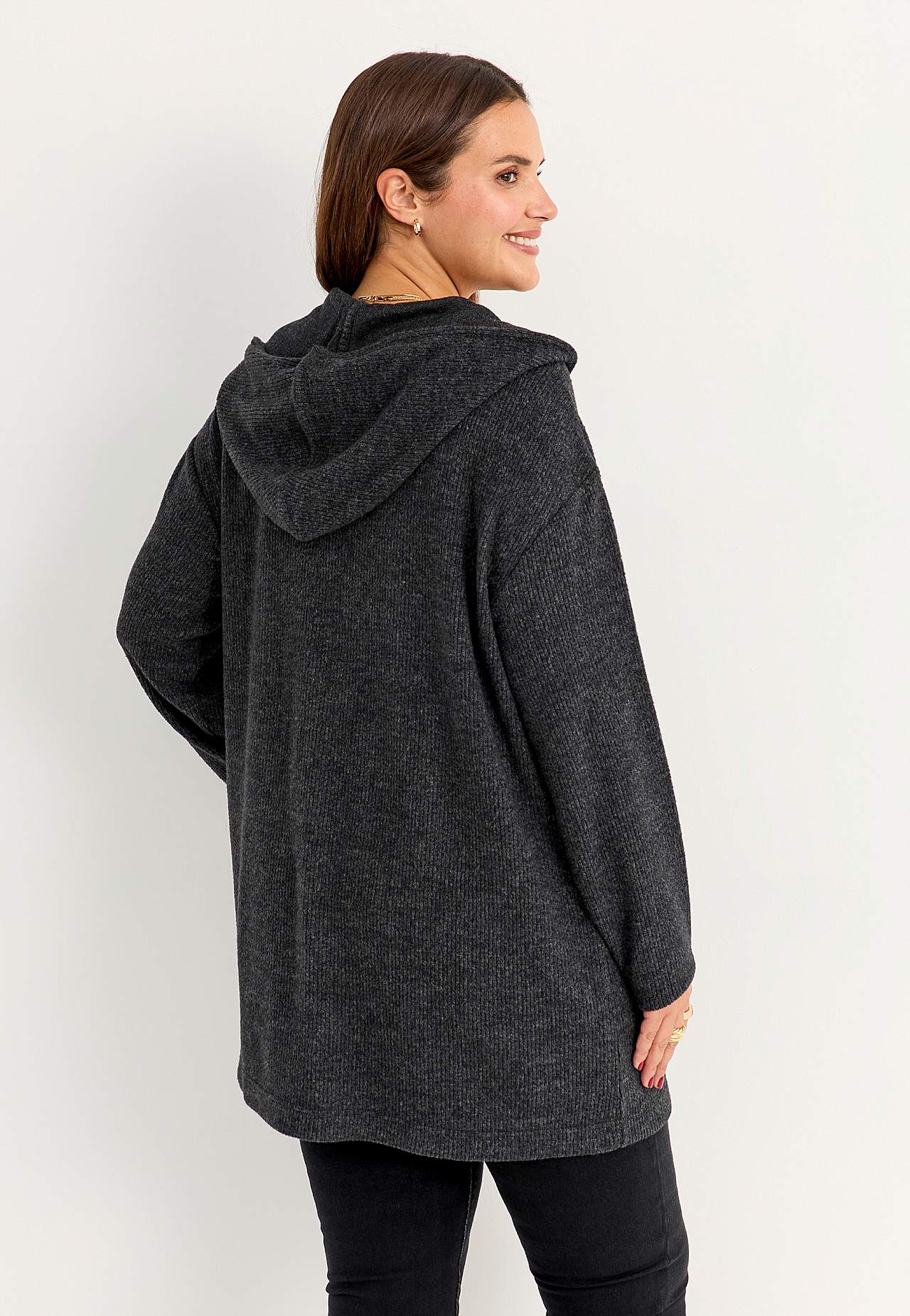Supermyk lang cardigan med lommer