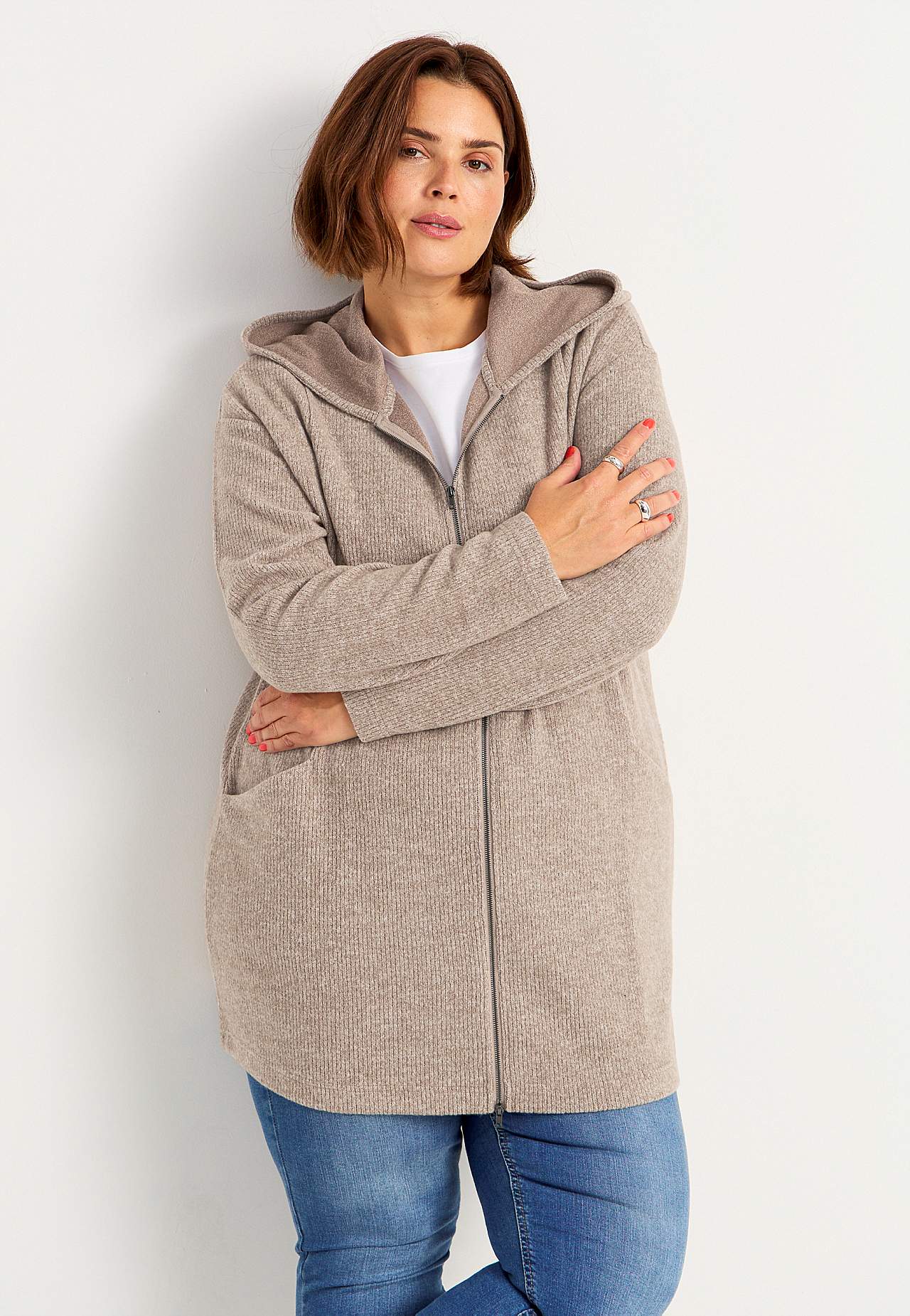 Supermyk lang cardigan med lommer