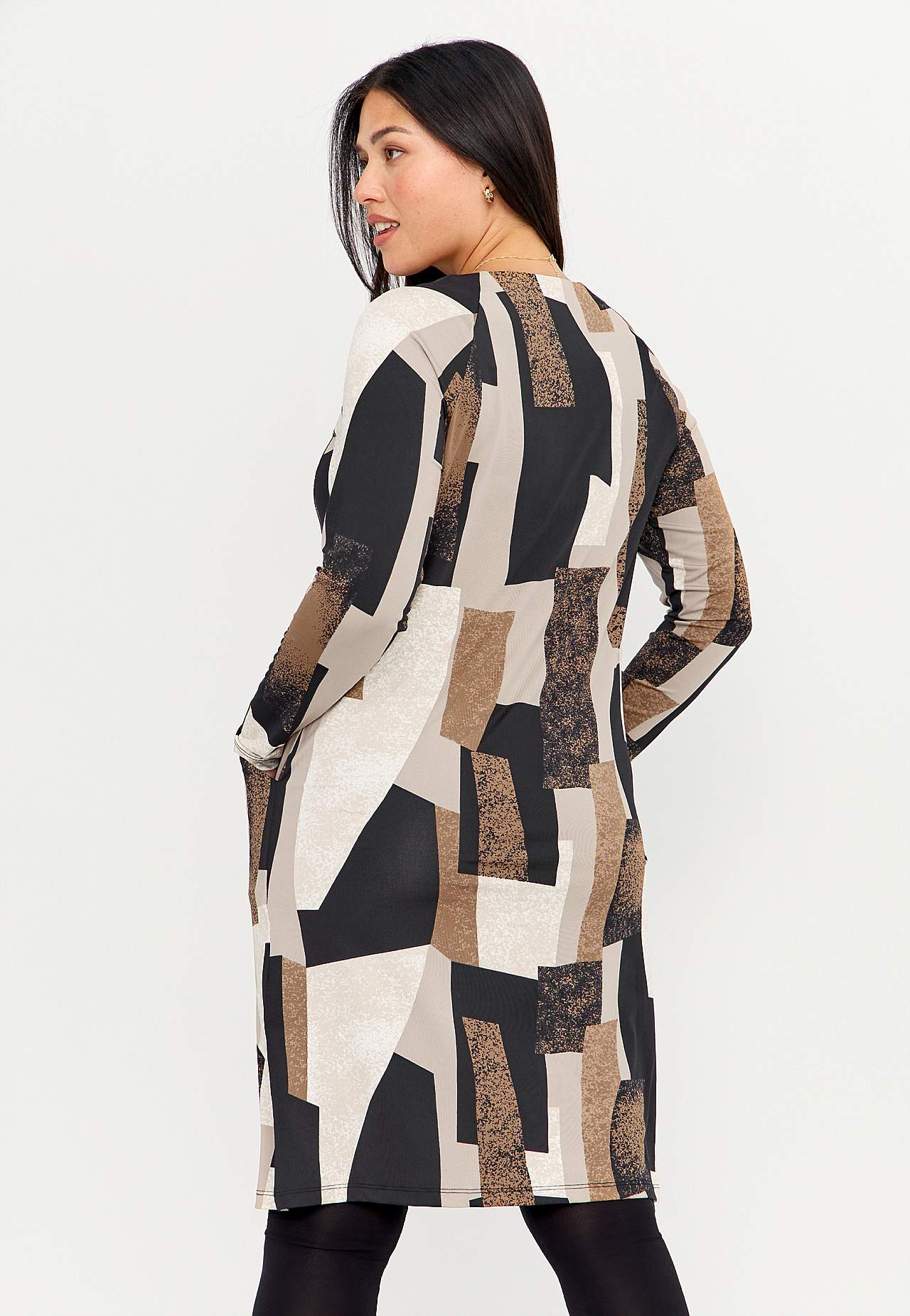 Mønstret Jersey-kjole med lommer