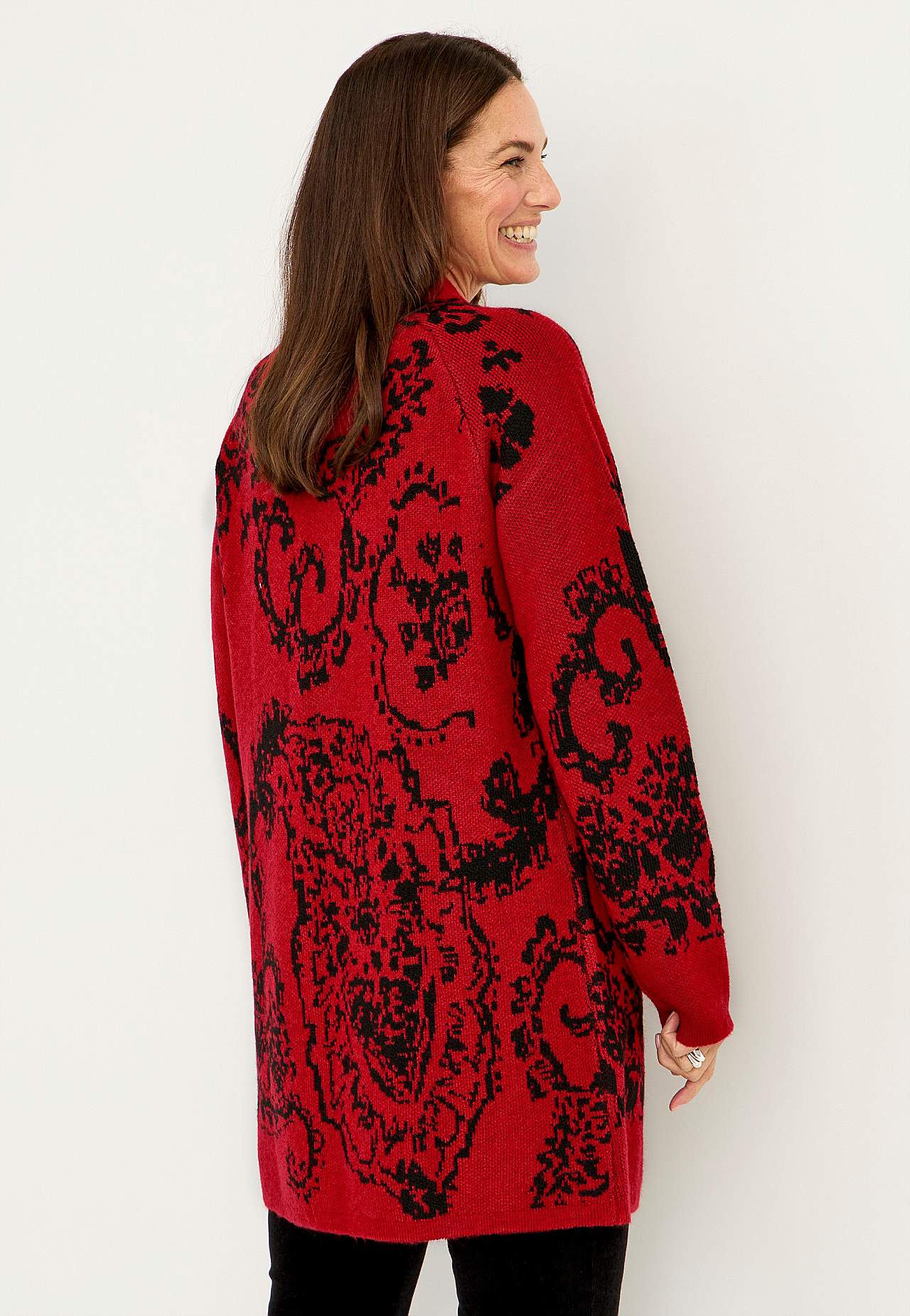 Jacquardstrikket cardigan