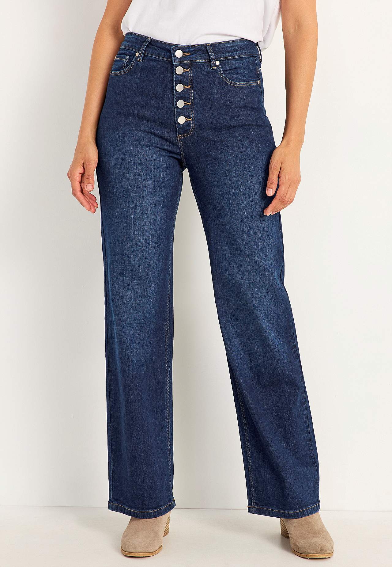 Stretchjeans med høy midje
