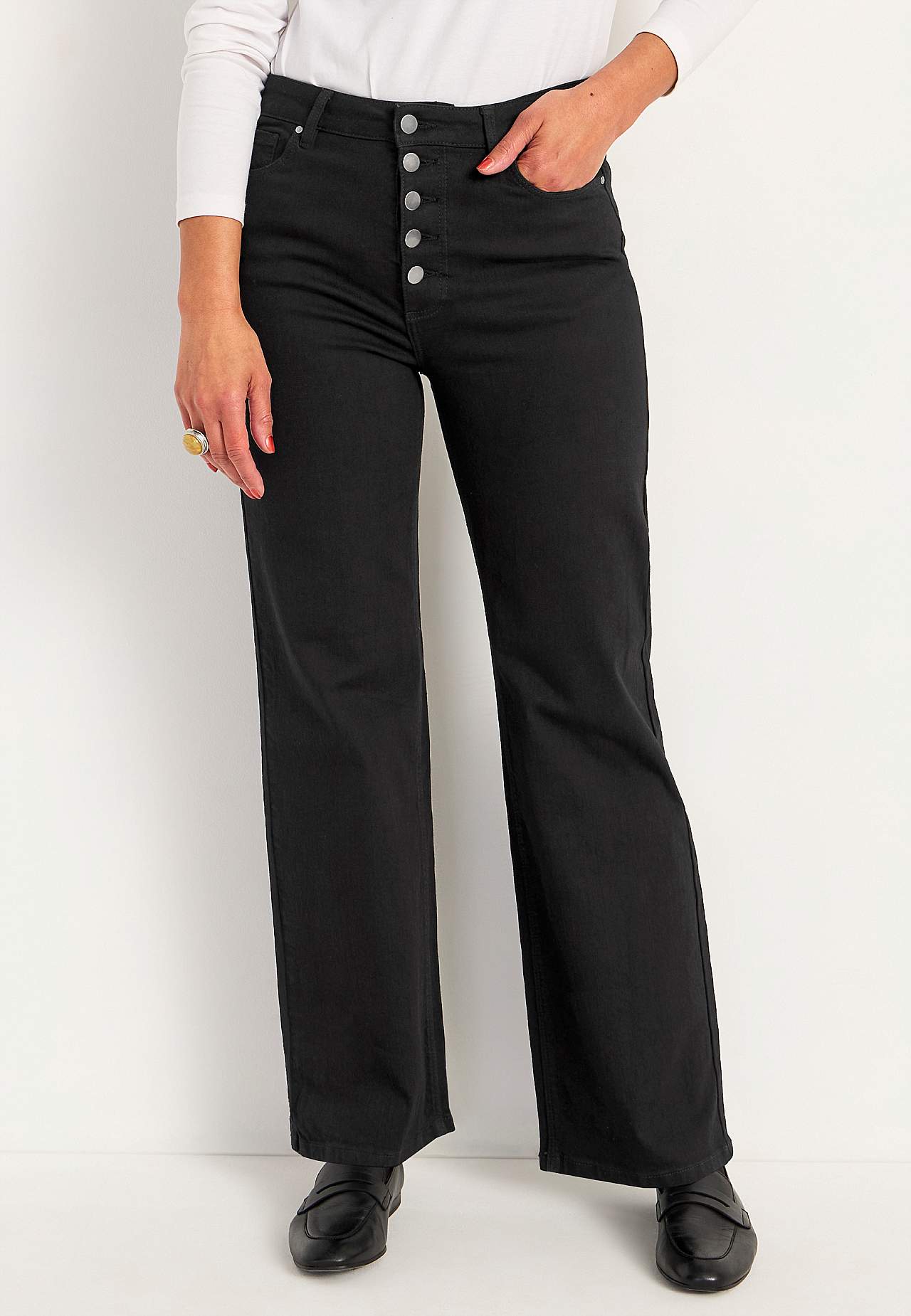 Stretchjeans med høy midje