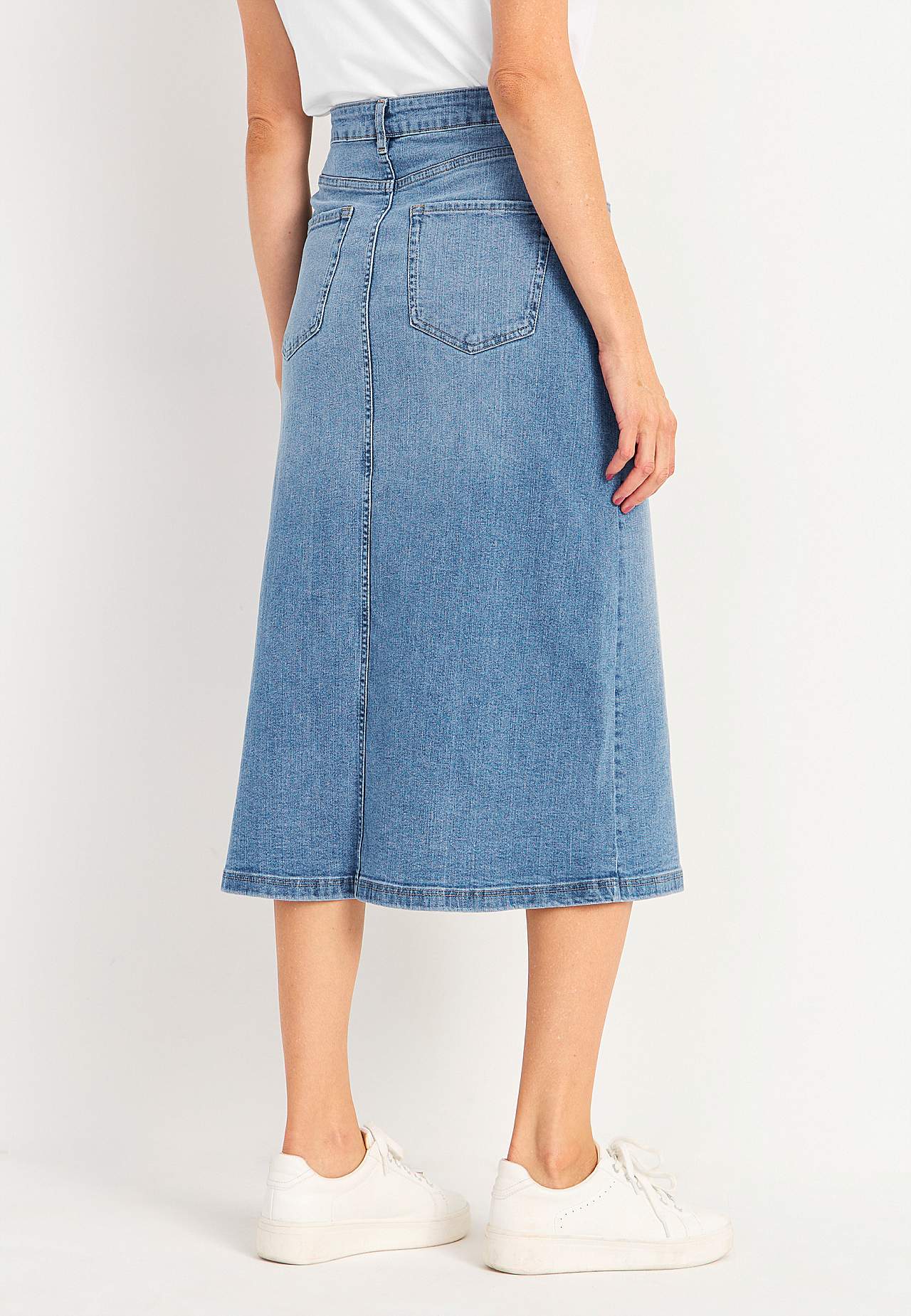 Denim skjørt med splitt foran