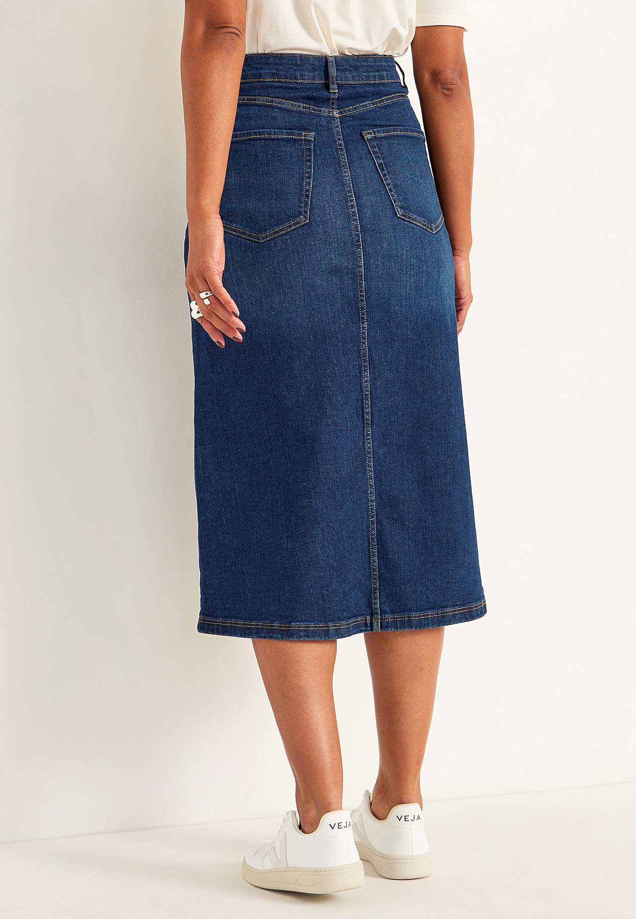 Denim skjørt med splitt foran