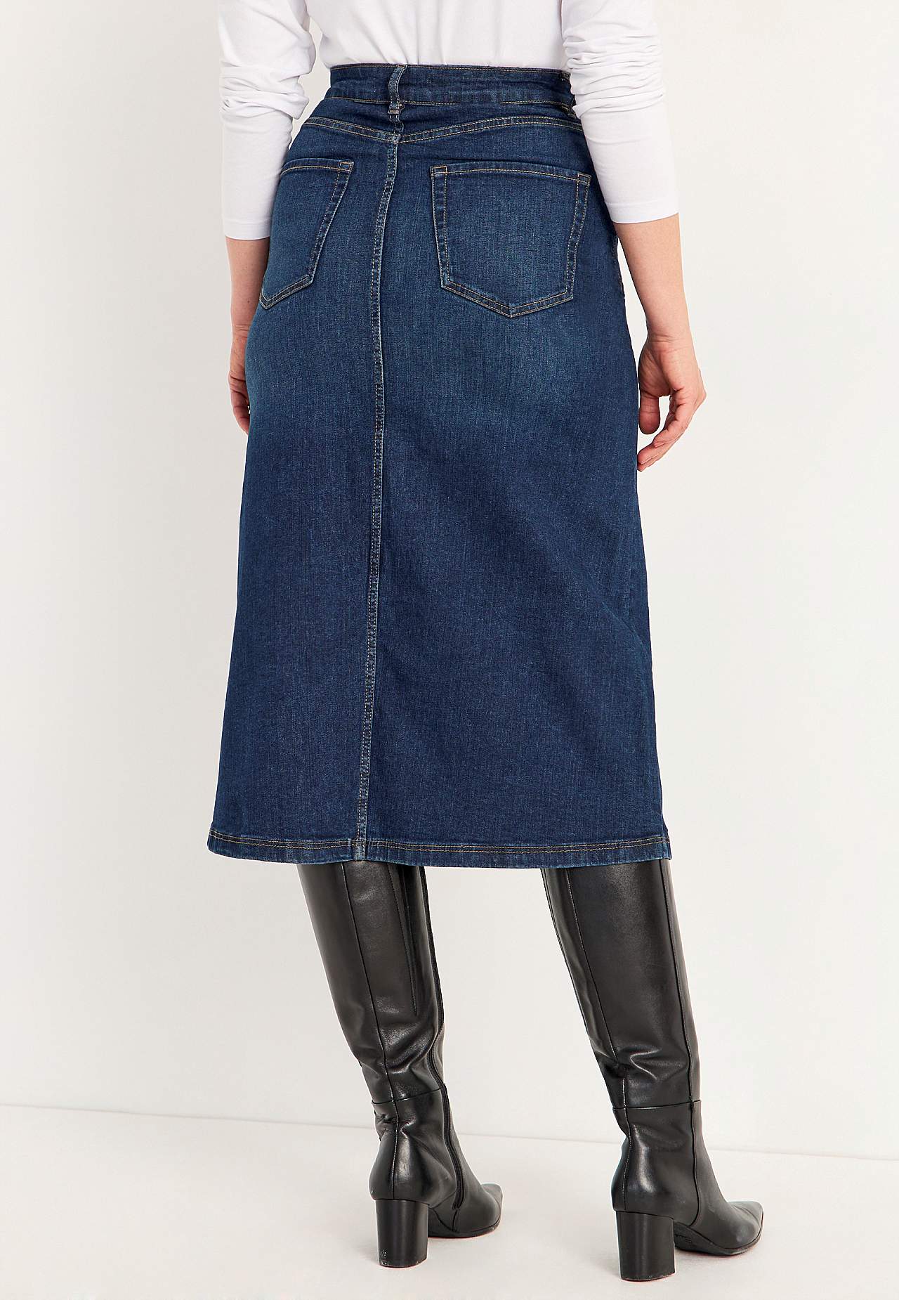 Denim skjørt med splitt foran