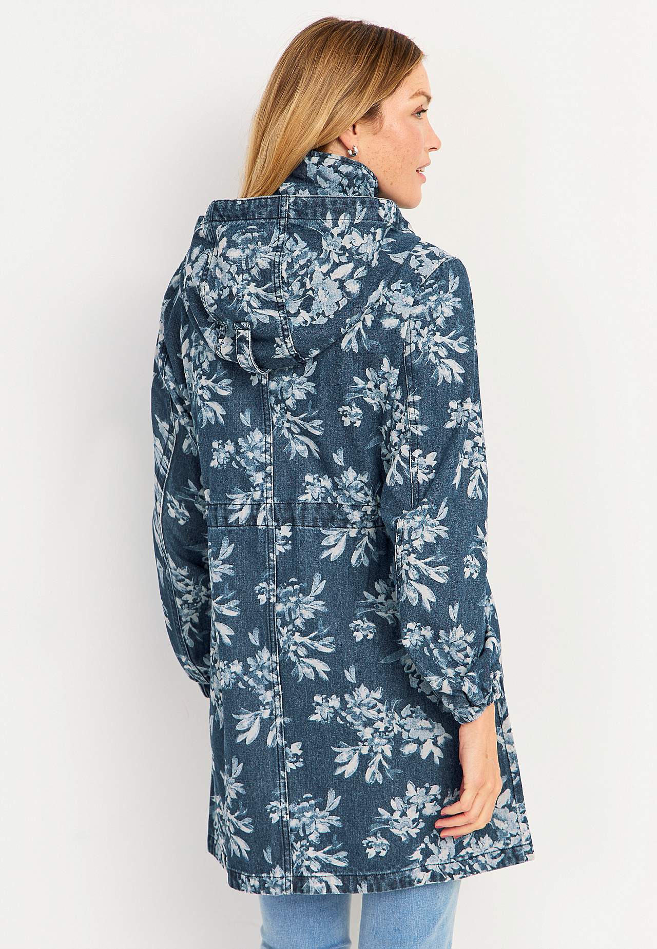 Mønstret parkas i denim