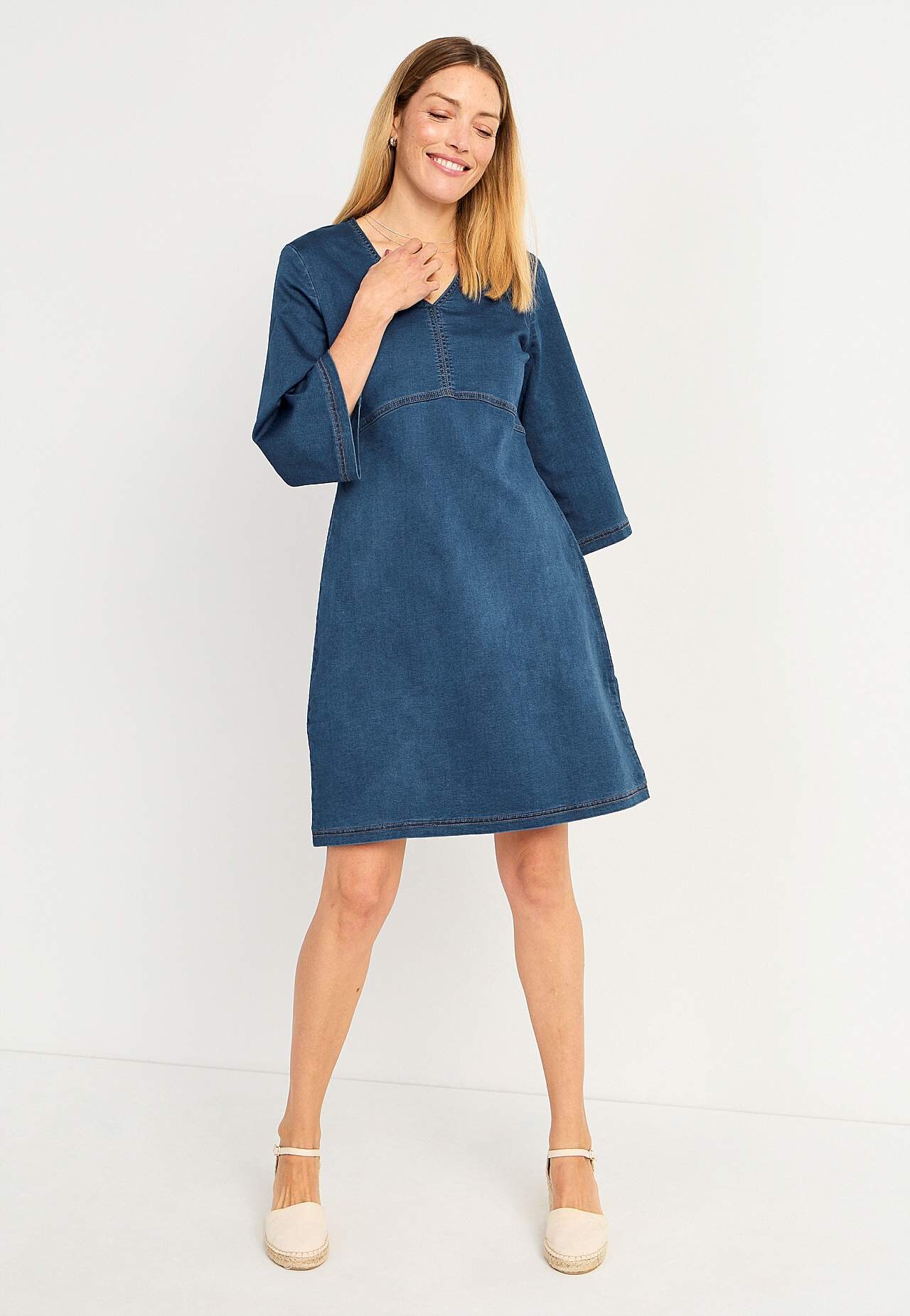 Kjole i denimtrikot Olga