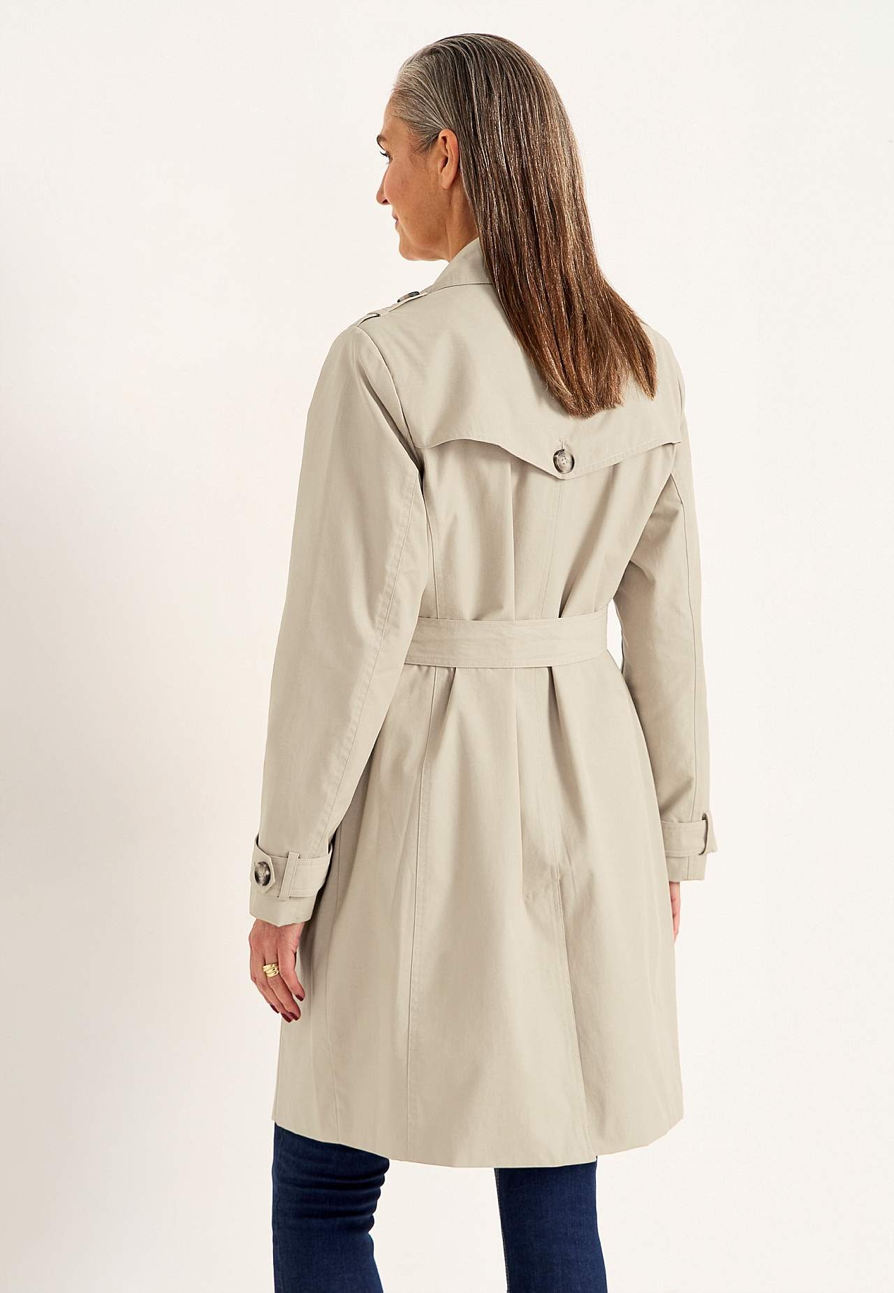 Enkeltkneppet trenchcoat