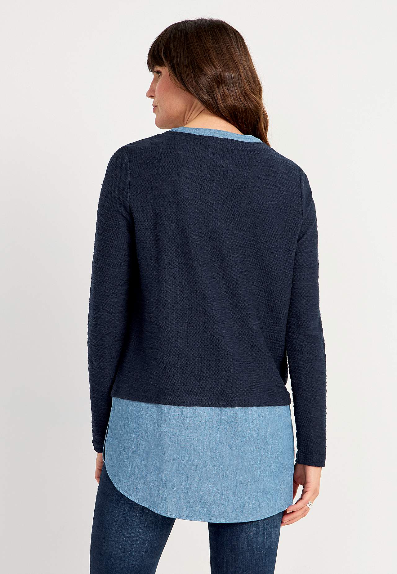 Jerseytunika med detaljer i denim Denise