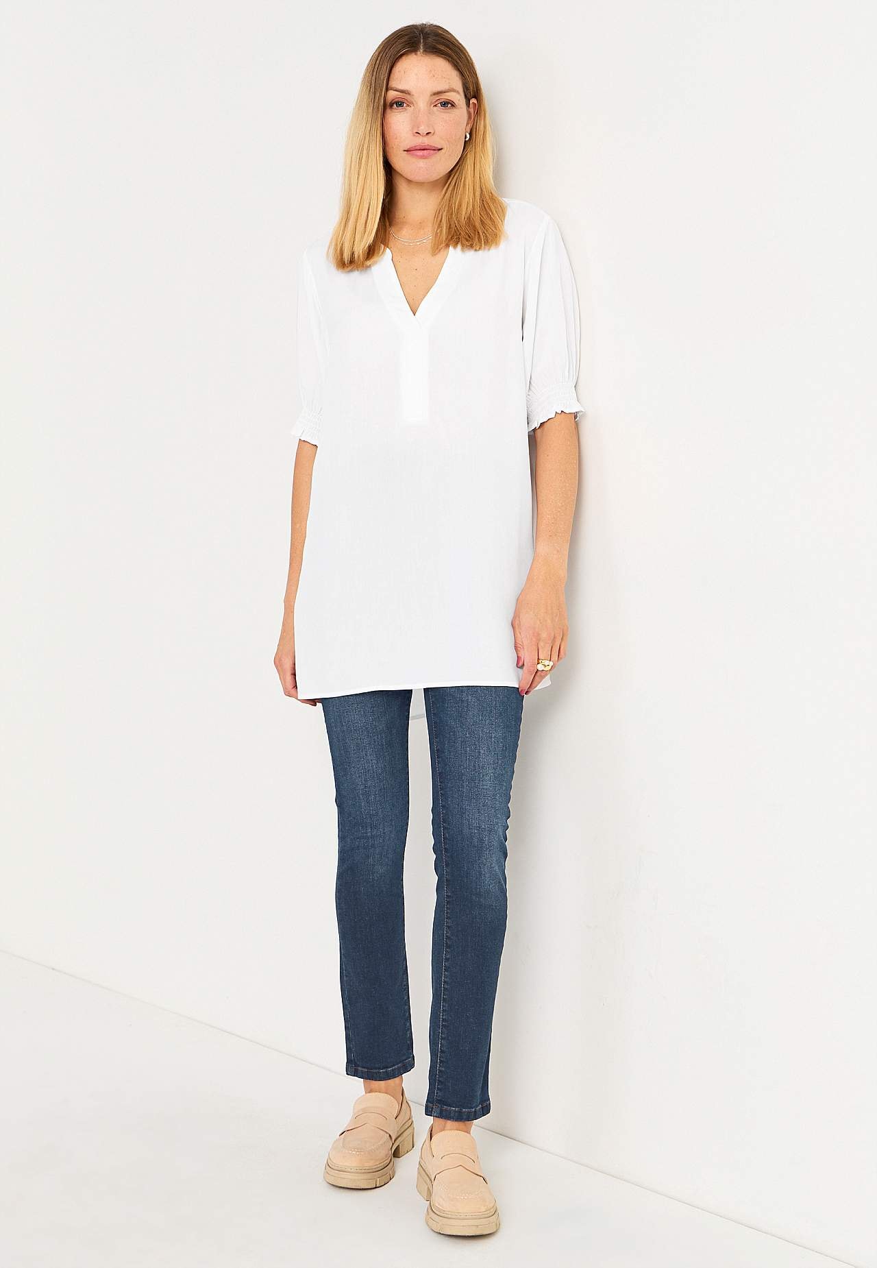 Smale jeans med høy midje - tre lengder