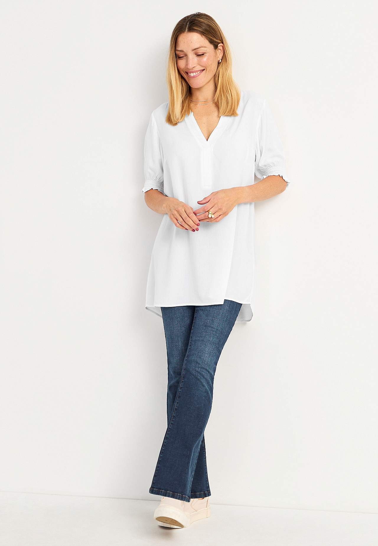 Boot cut jeans med høy midje