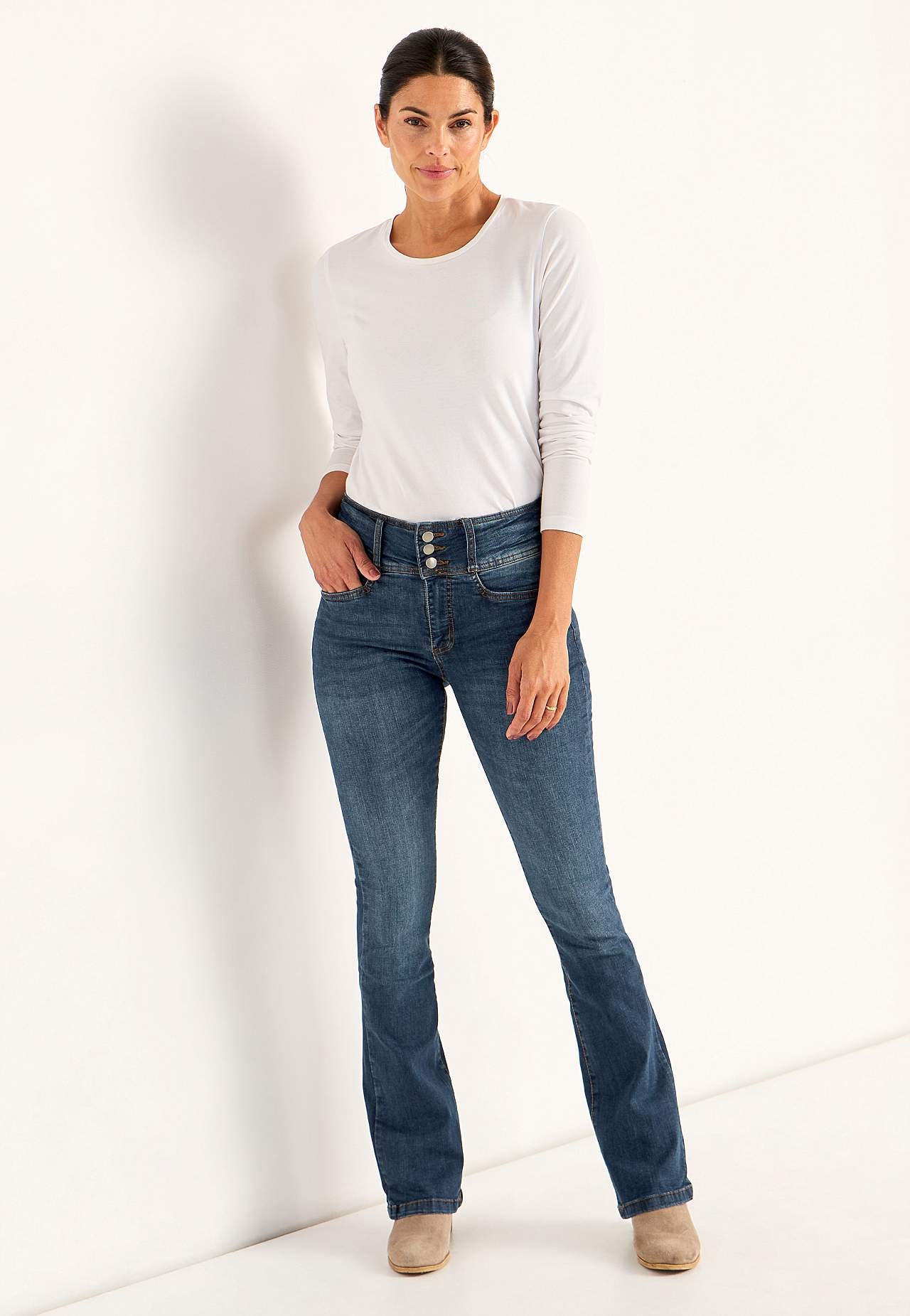 Boot cut jeans med høy midje Jennifer