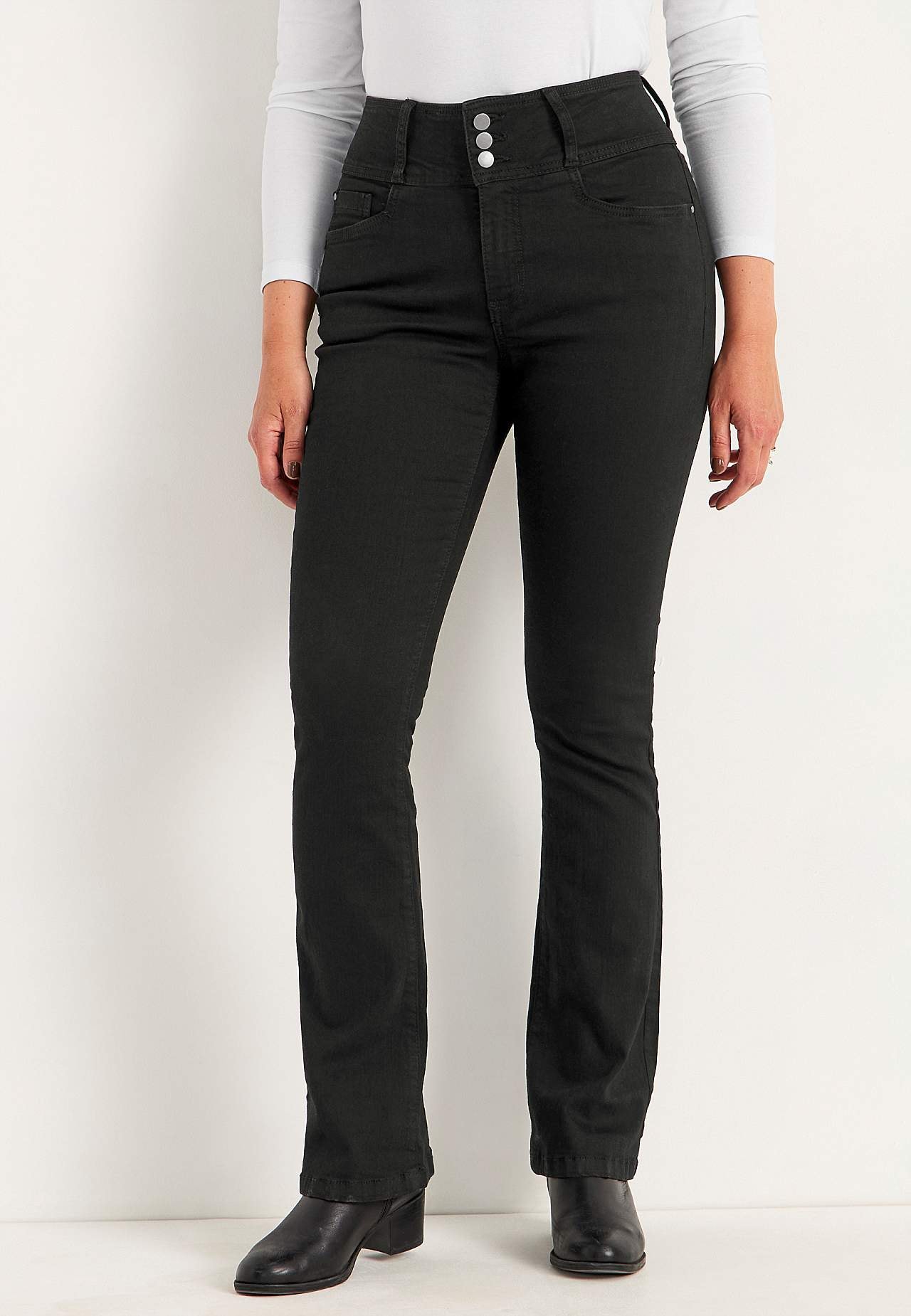 Boot cut jeans med høy midje